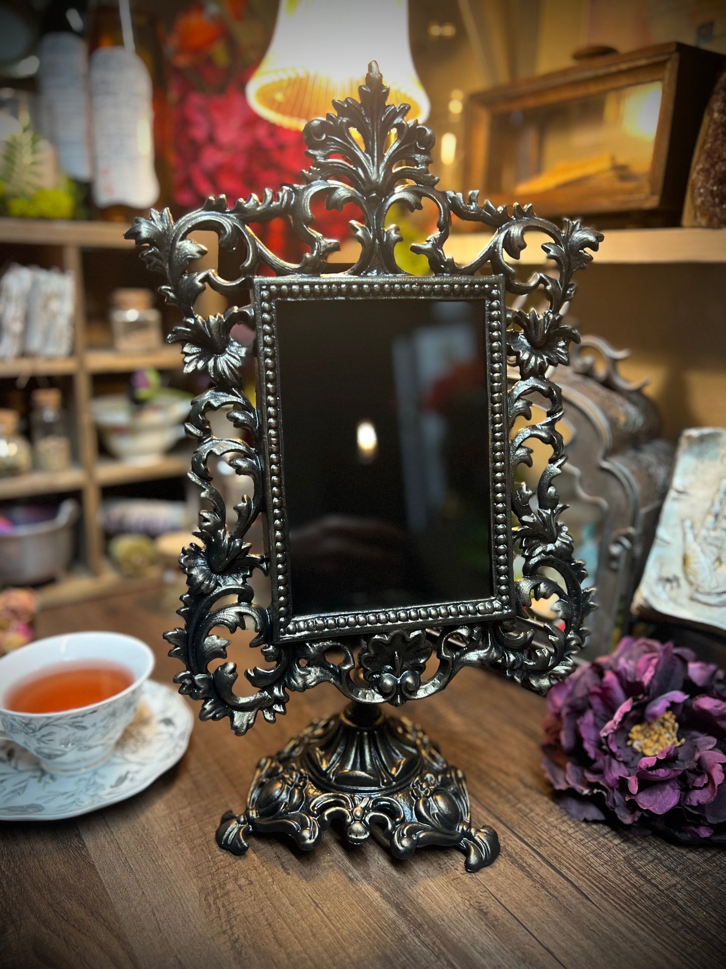 Victoria Scrying Mirror - Antique Tilt Square Glass Divination Mirror Witches Gothic Victorian Mirror MM112
