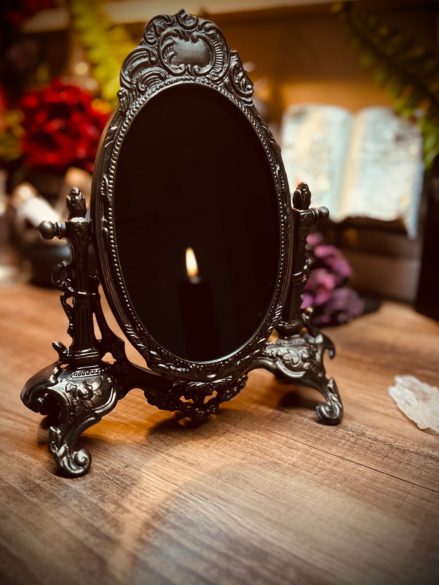 Scrying Mirror - Timealia Antique Tilt Oval Glass Divination Mirror Witches Gothic Victorian Mirror MM108