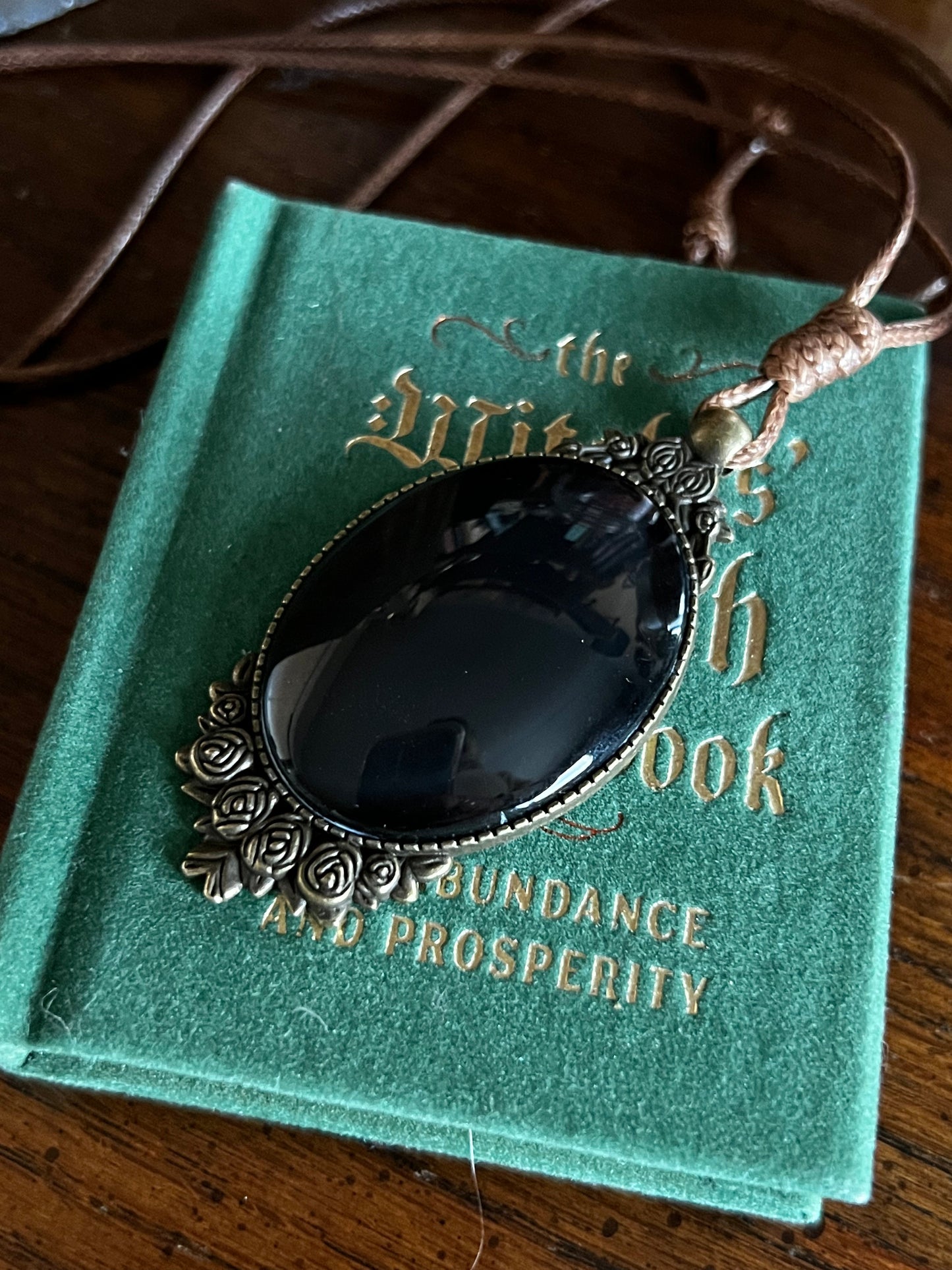 Obsidian Pendant Scrying Necklace 20” Chain PN5