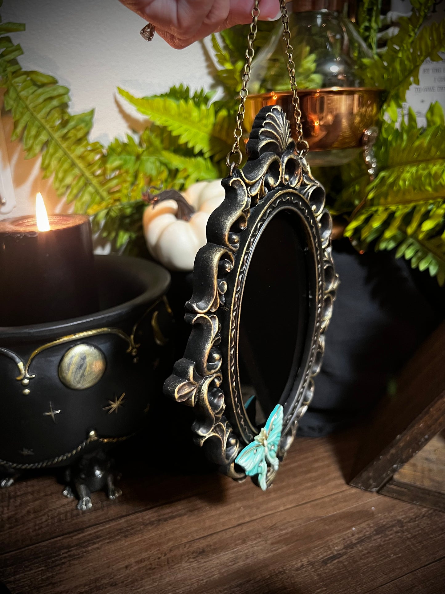 Luna Wall Hanging Scrying Mirror Enchanted Mirror Charmed Mirror MM100