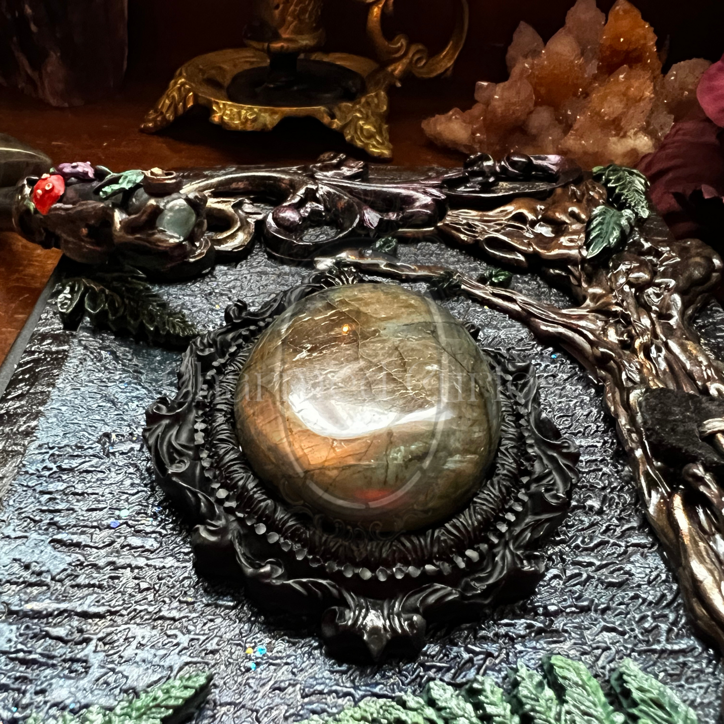 Portals Locking Journal & Pen Set- Handcrafted Hardcover Blank Book of Shadows Grimoire