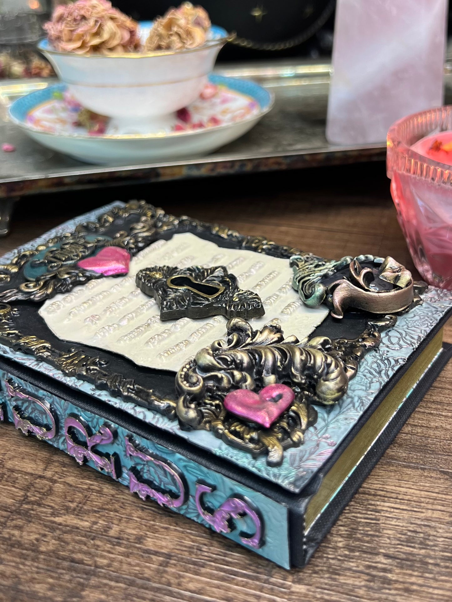 Taurus Locking Journal- Handcrafted Hardcover Blank Book of Shadows Grimoire