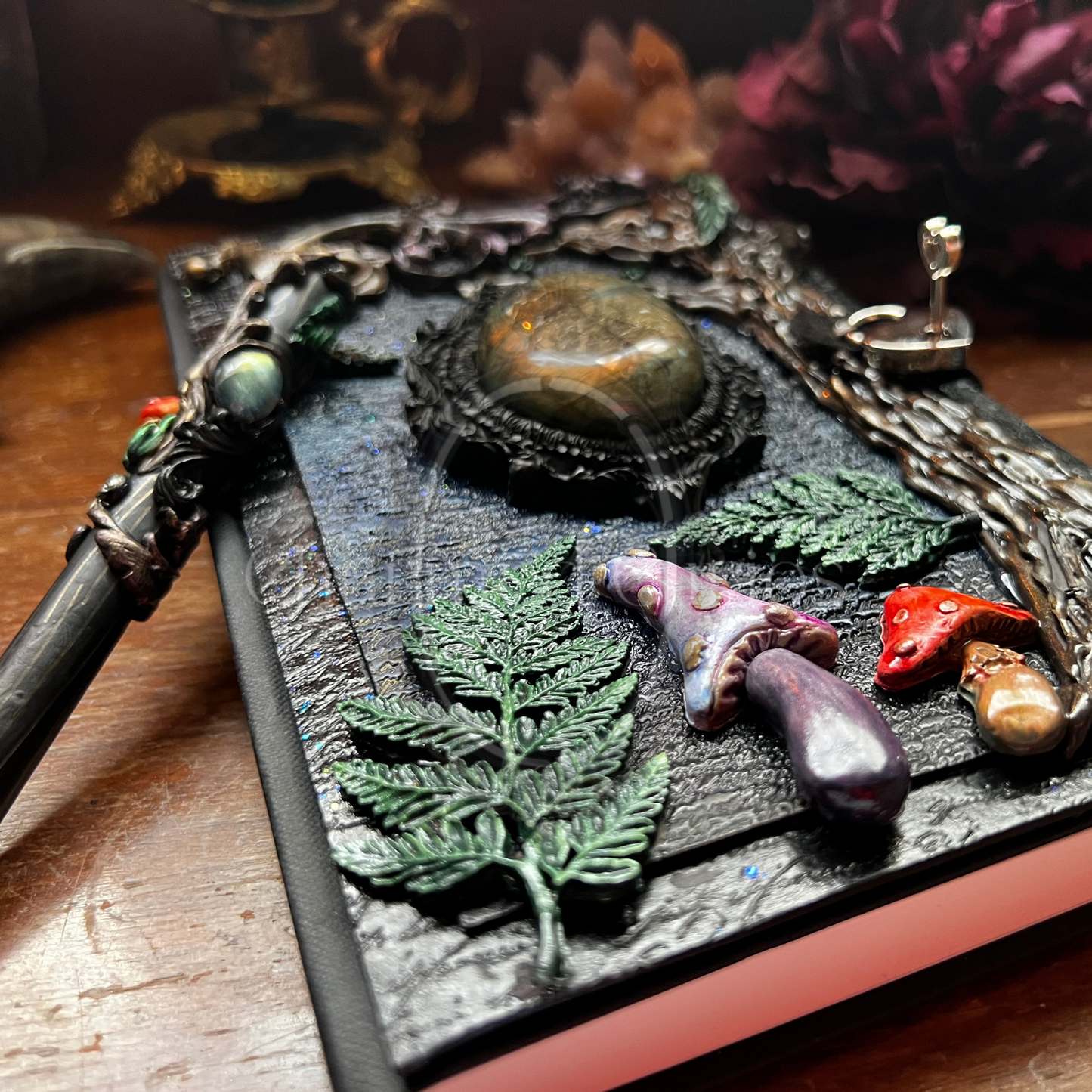 Portals Locking Journal & Pen Set- Handcrafted Hardcover Blank Book of Shadows Grimoire