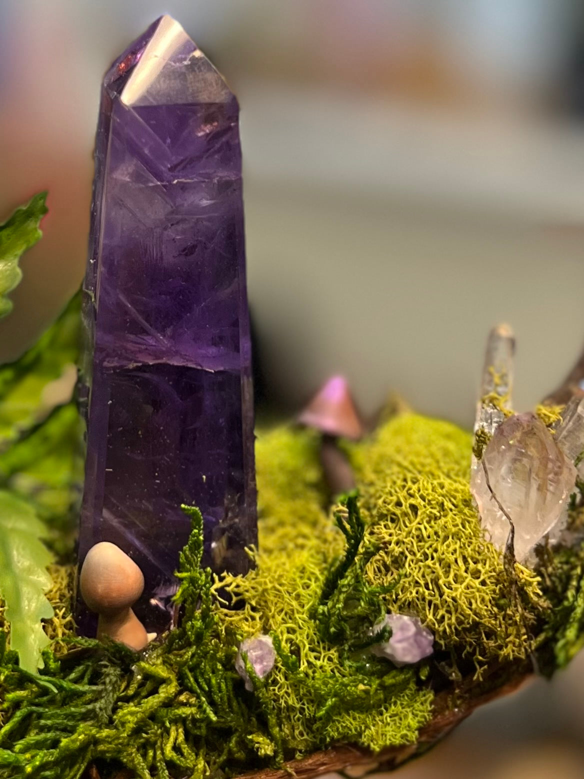 Crystal Moss Amethyst Wreath