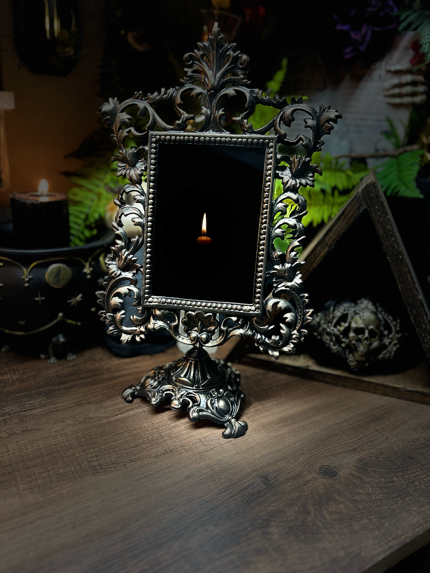 Victoria Scrying Mirror - Antique Tilt Square Glass Divination Mirror Witches Gothic Victorian Mirror MM112