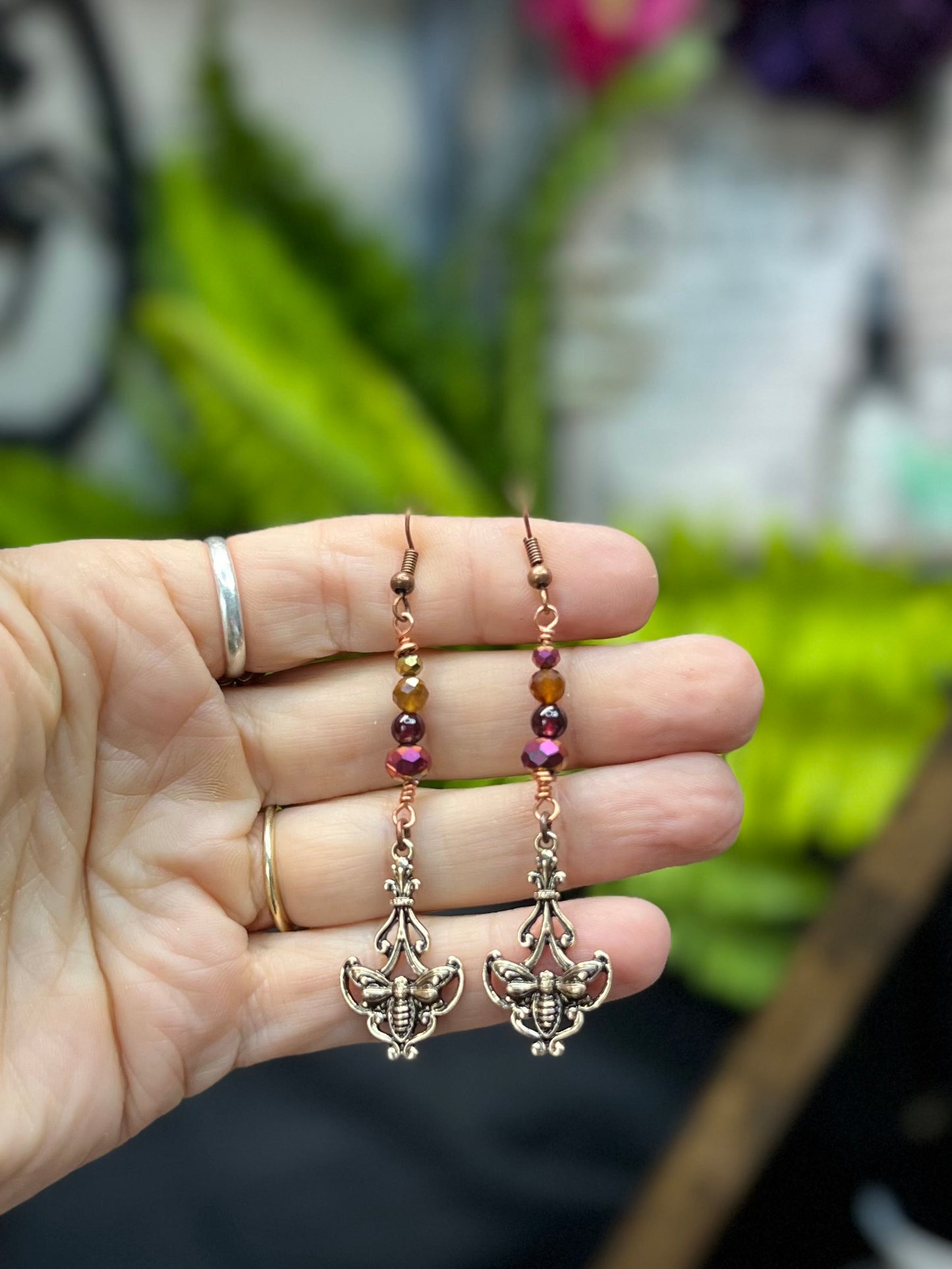 Wildfire Moth Dangle Earrings