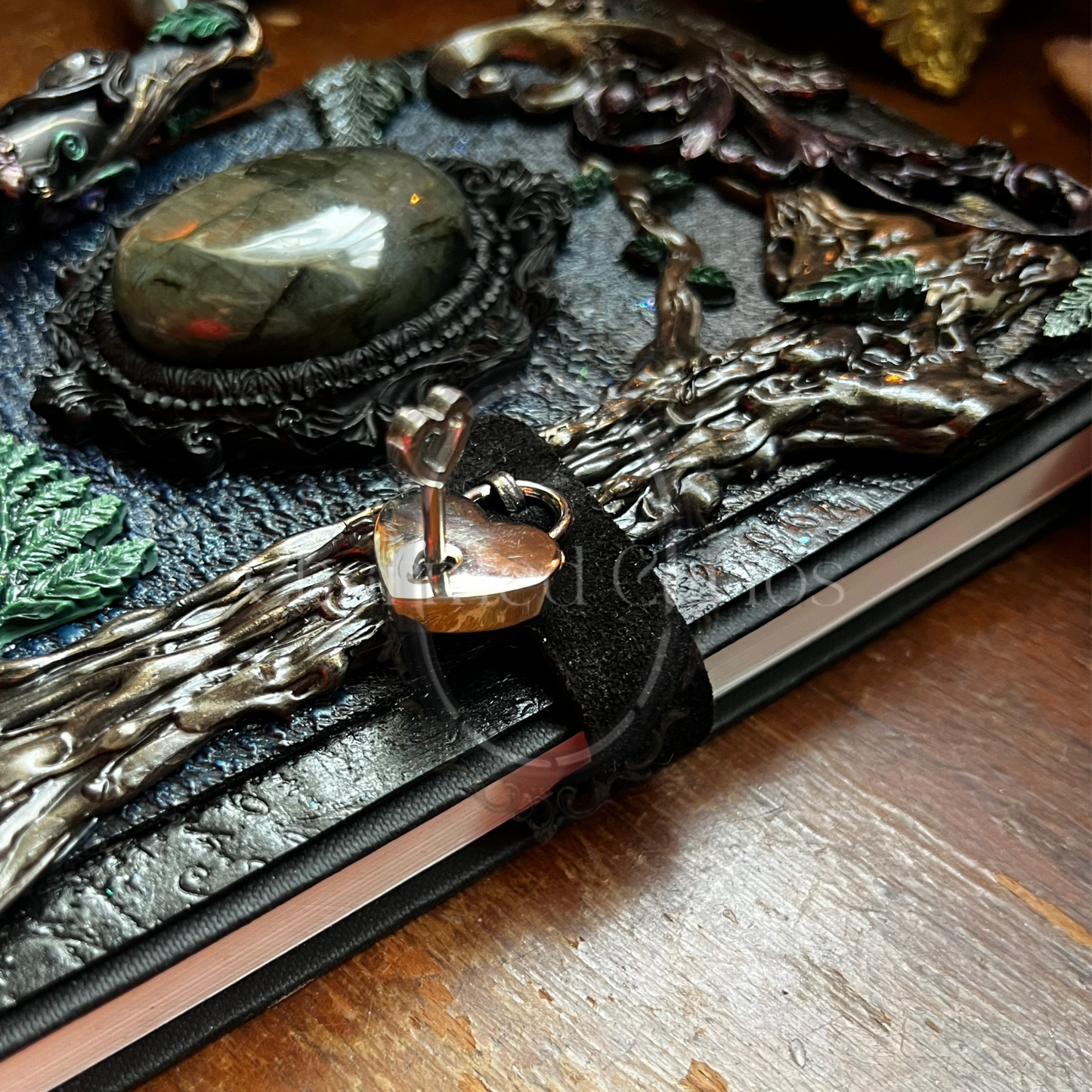 Portals Locking Journal & Pen Set- Handcrafted Hardcover Blank Book of Shadows Grimoire