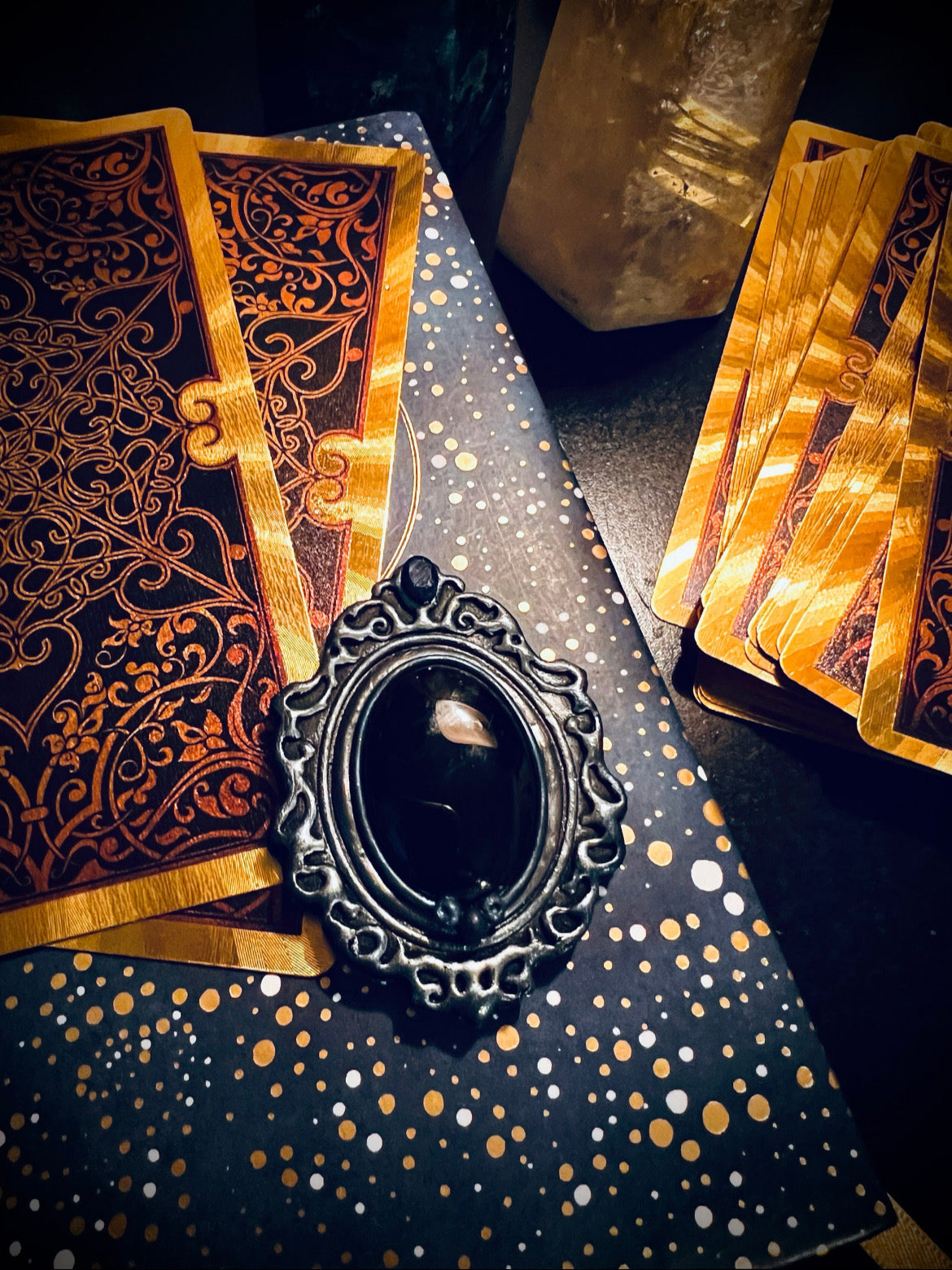 Obsidian Scrying Mirror Talisman Pocket Scrying Mirror Magick Gothic Victorian Mirror MM104