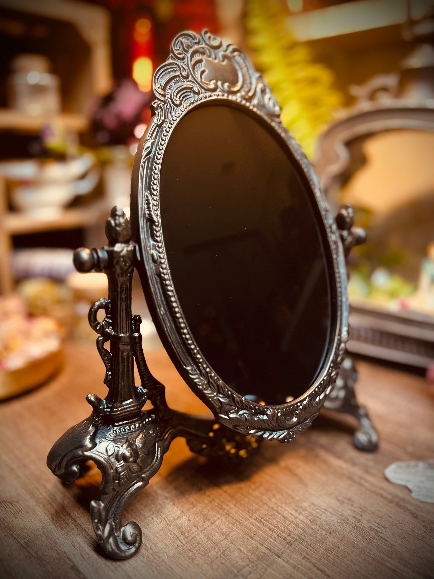 Scrying Mirror - Timealia Antique Tilt Oval Glass Divination Mirror Witches Gothic Victorian Mirror MM108