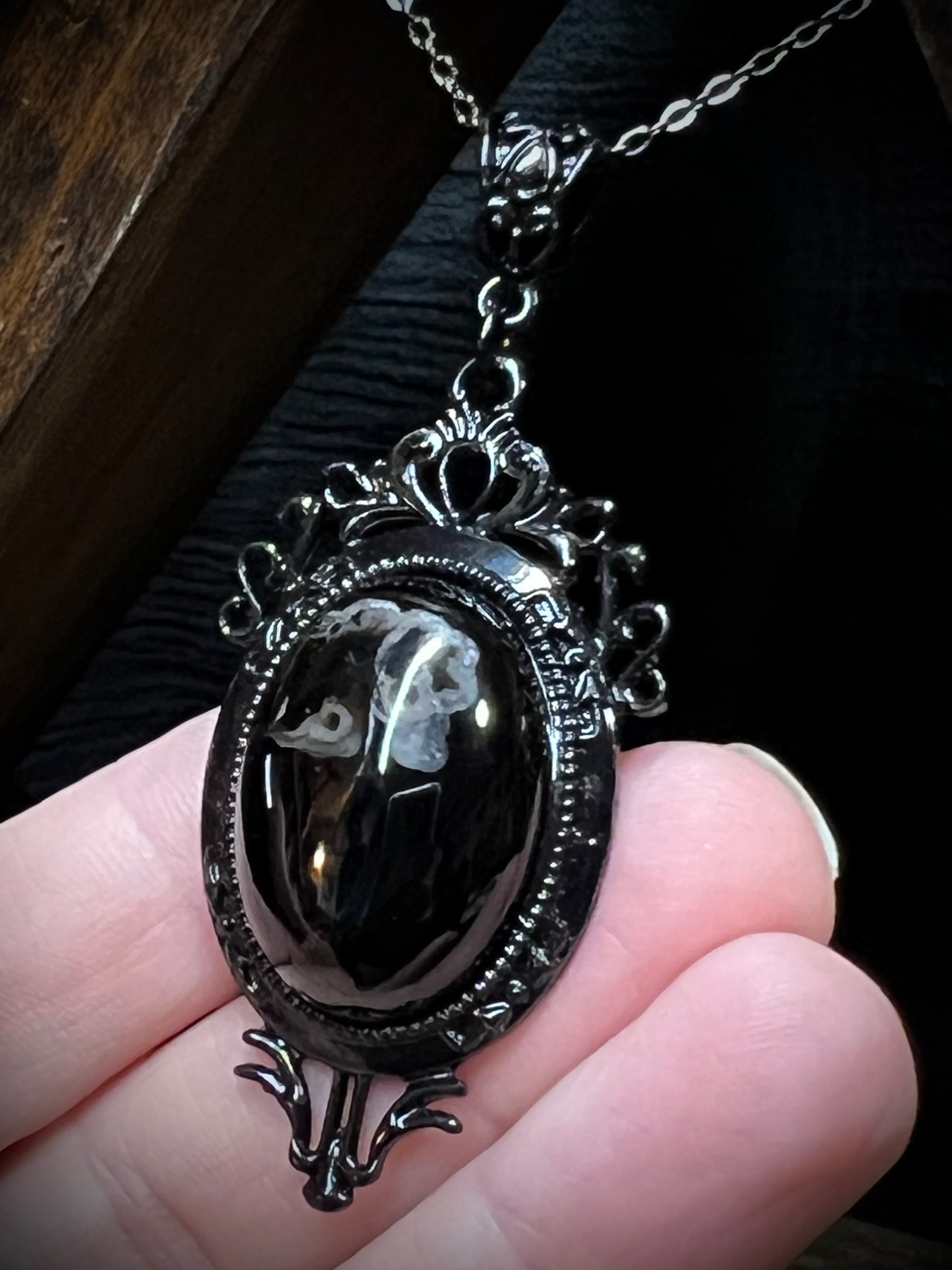 Black Agate Pendant Necklace PN1