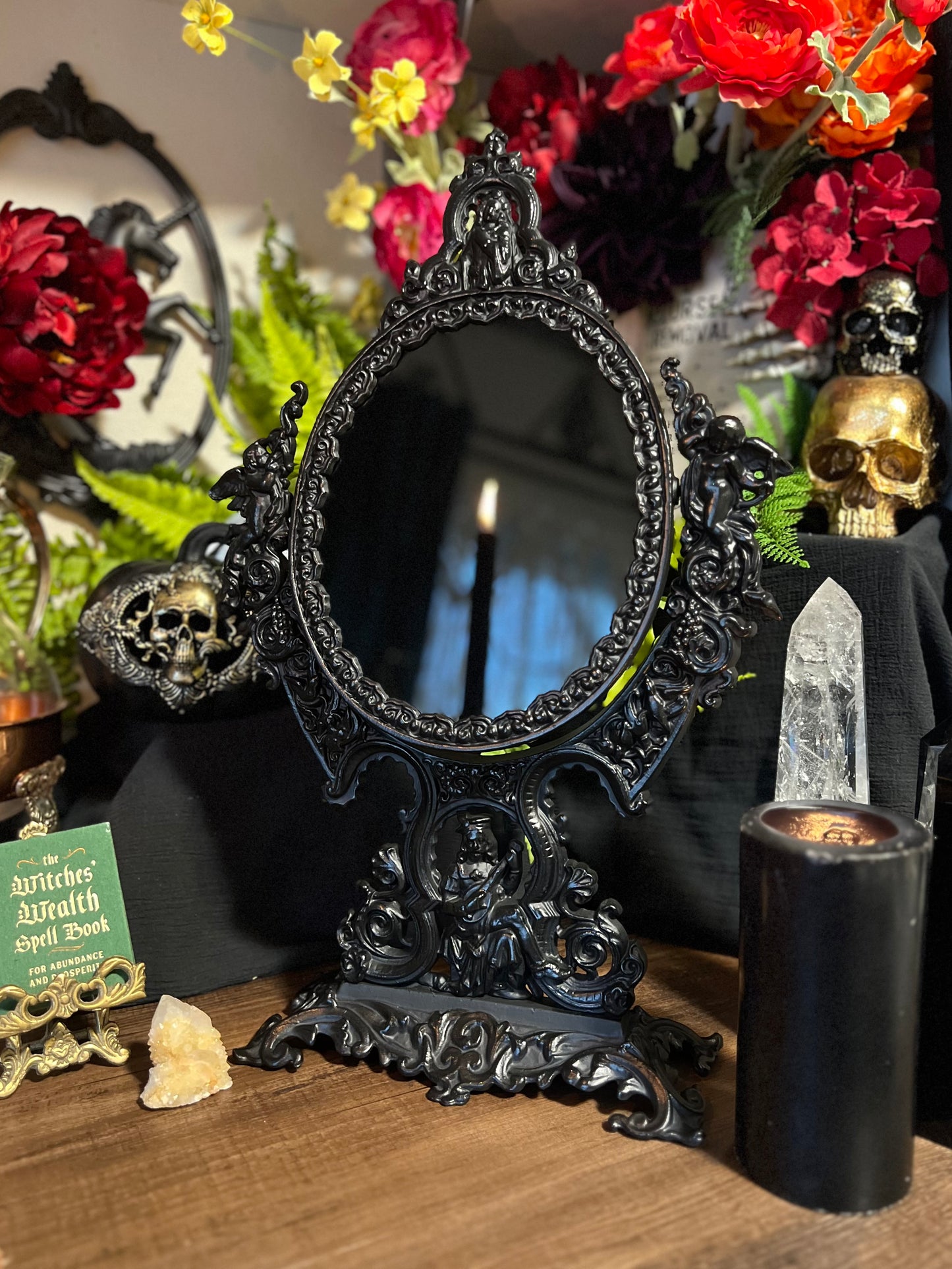 Oracle - Heirloom Black Scrying Divination Mirror MM130