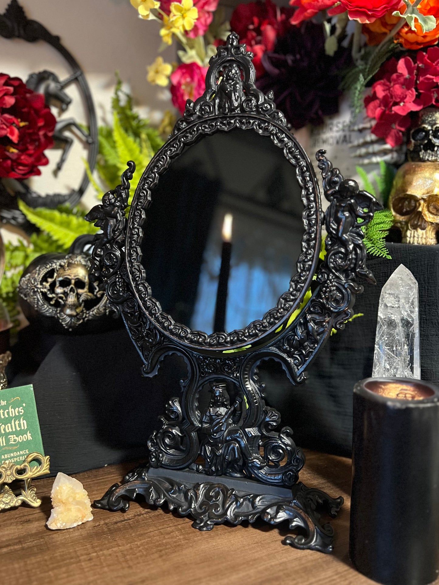 Oracle - Heirloom Black Scrying Divination Mirror MM130