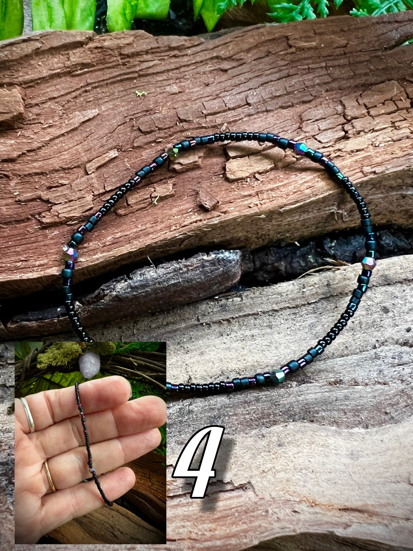 Iridescent Aurora Crystal Stacking Stretch Bracelets Moonlit Dreams