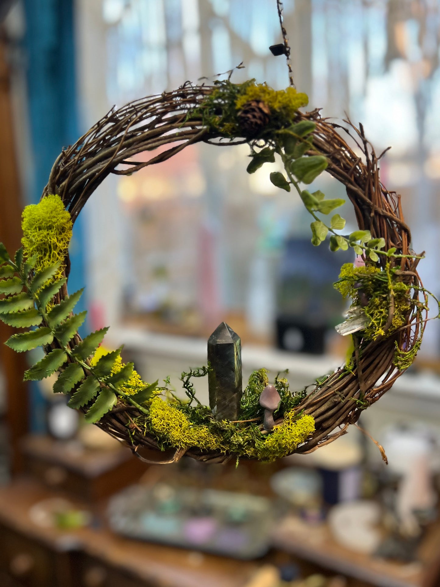 Crystal Moss Labradorite Wreath