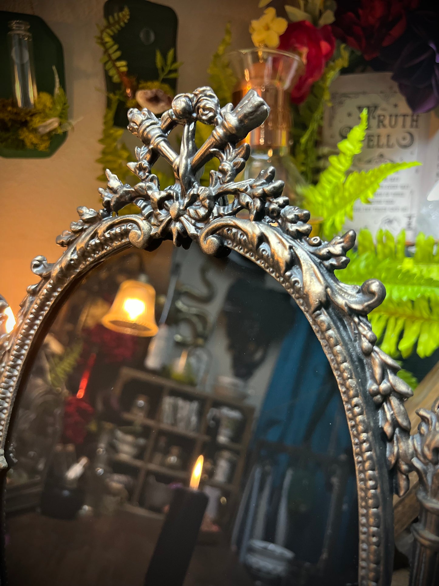 Hecate’s Portal Scrying Mirror - Large Antique Glass Divination Mirror Shadow Work Witches Gothic Victorian Mirror MM101