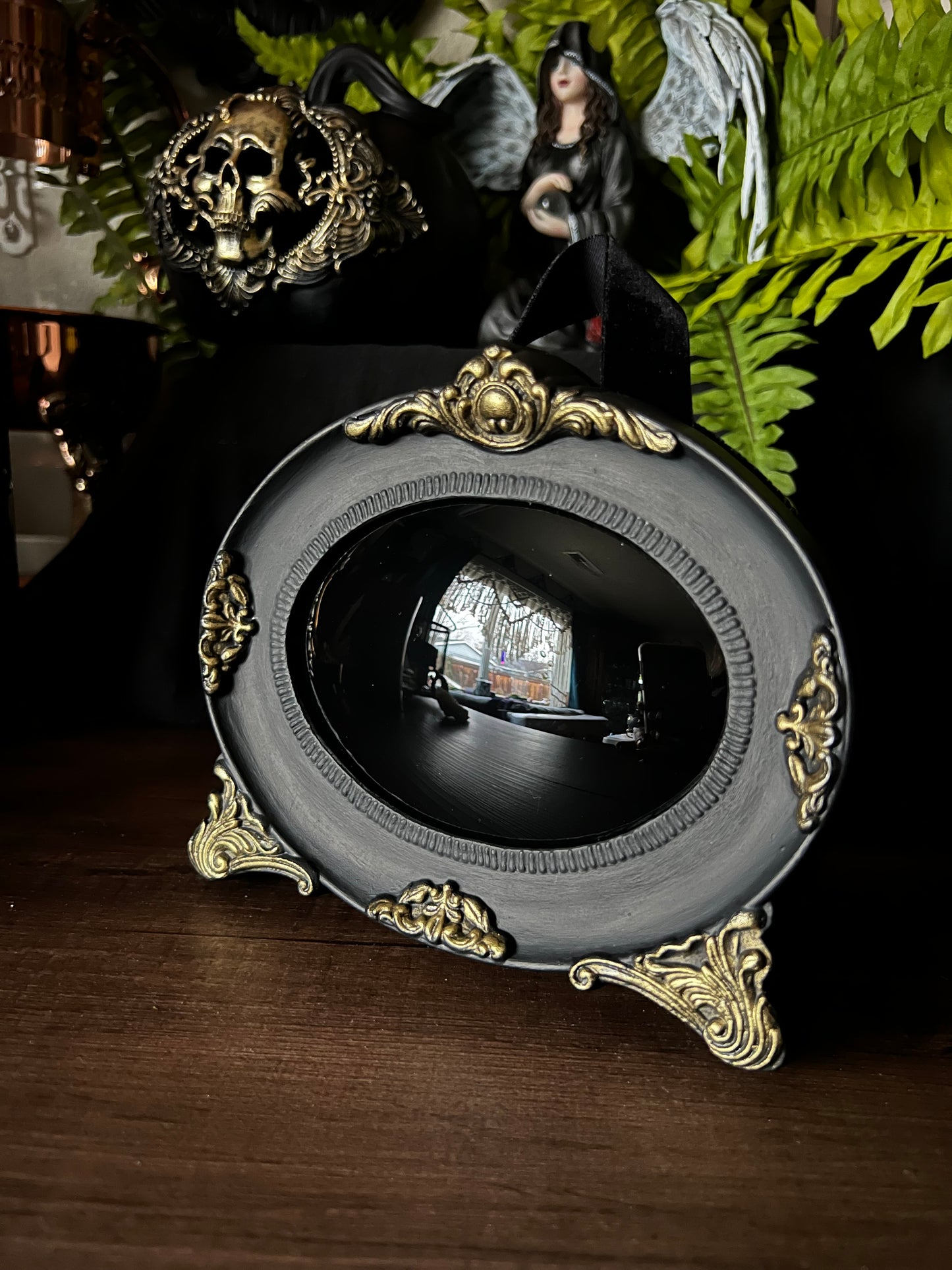 Convex Black Scrying Divination Mirror MM129