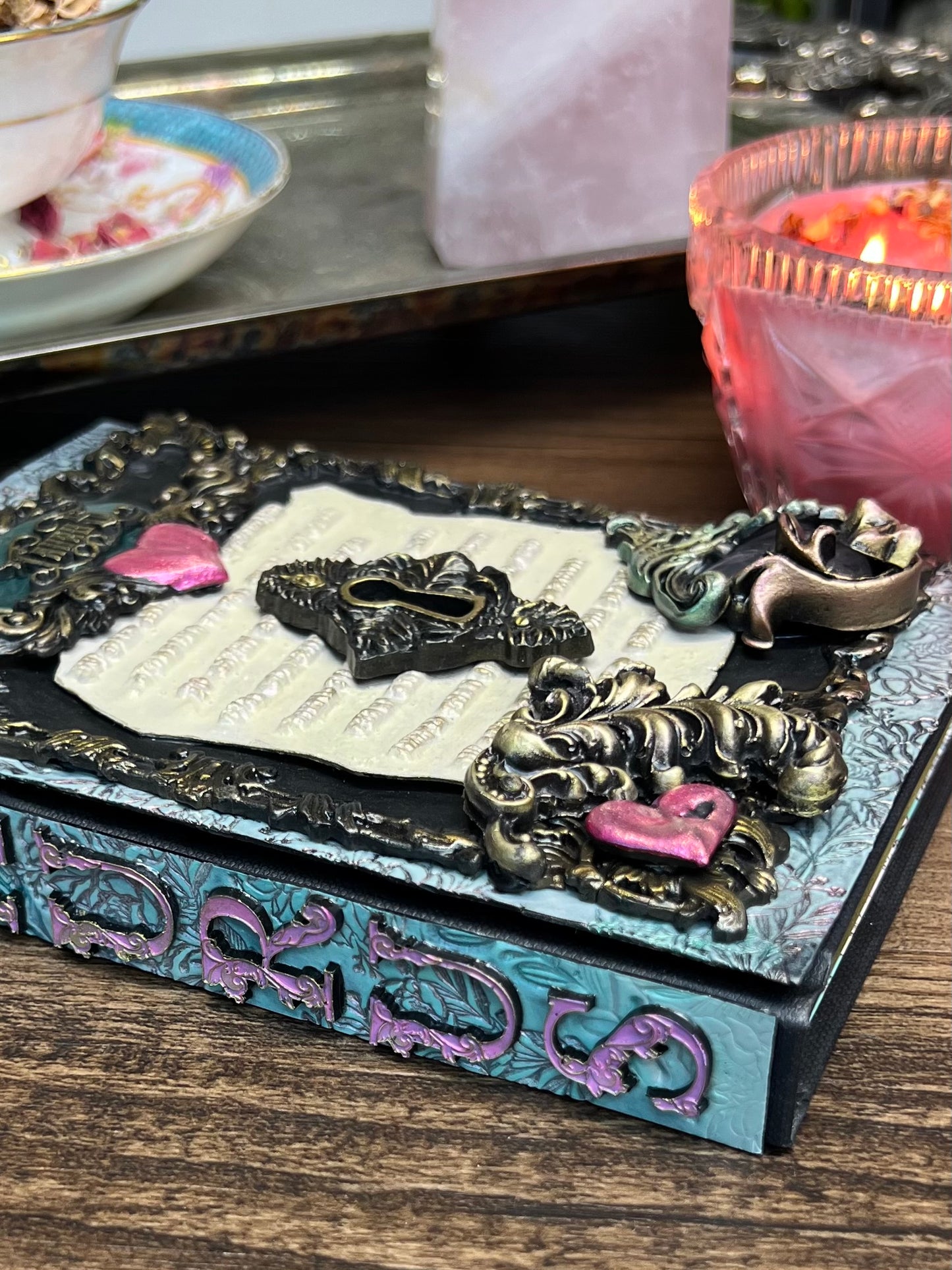 Taurus Locking Journal- Handcrafted Hardcover Blank Book of Shadows Grimoire