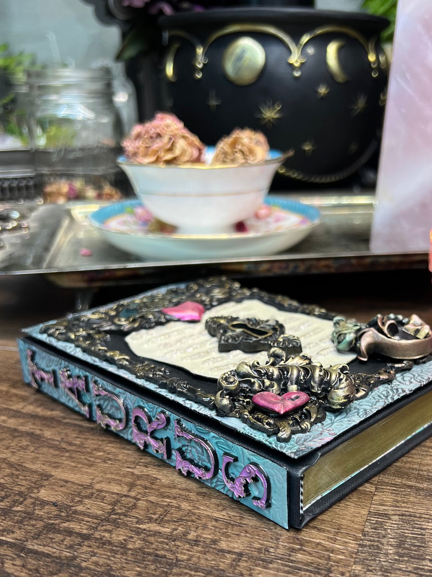 Taurus Locking Journal- Handcrafted Hardcover Blank Book of Shadows Grimoire