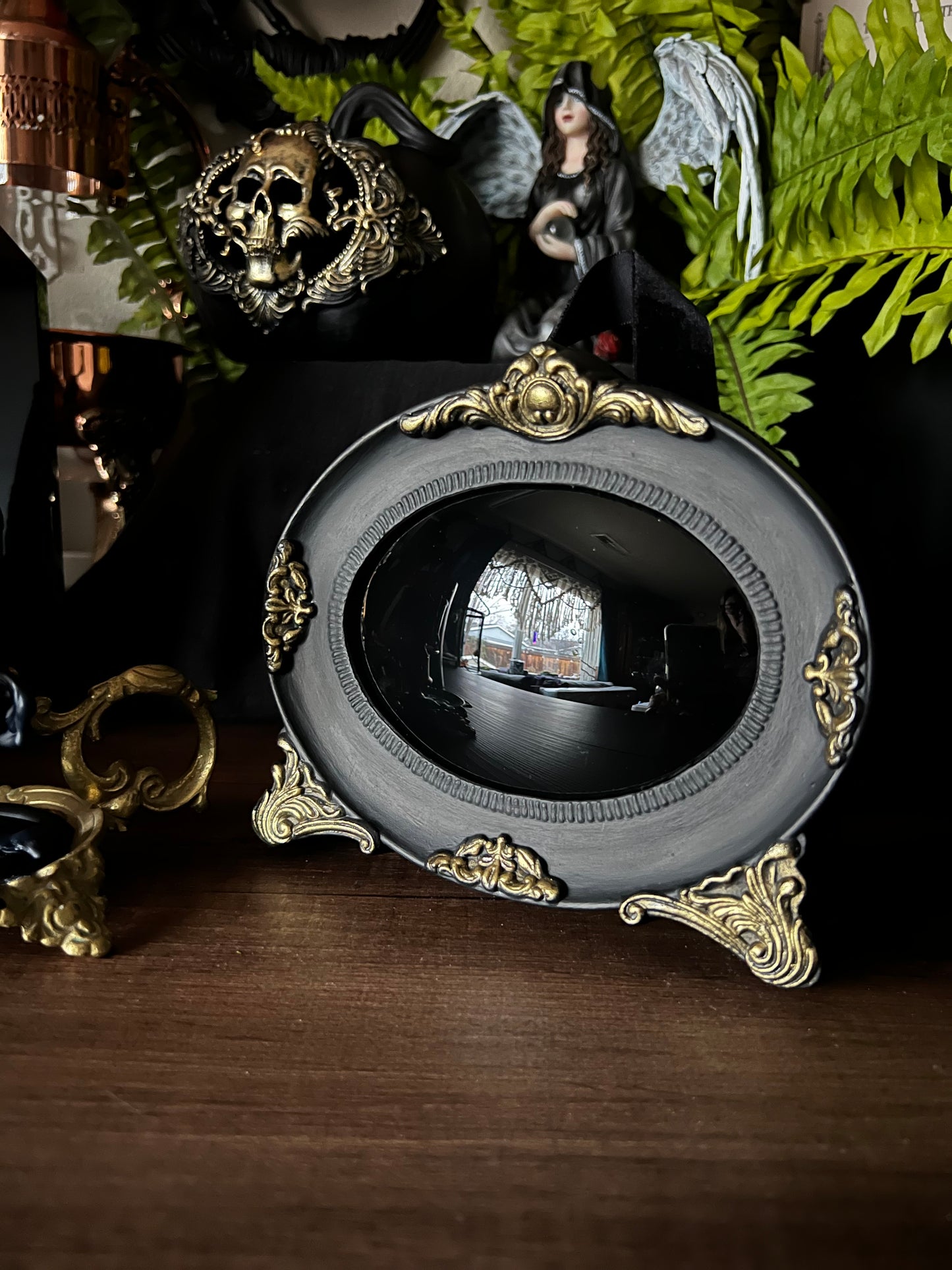 Convex Black Scrying Divination Mirror MM129
