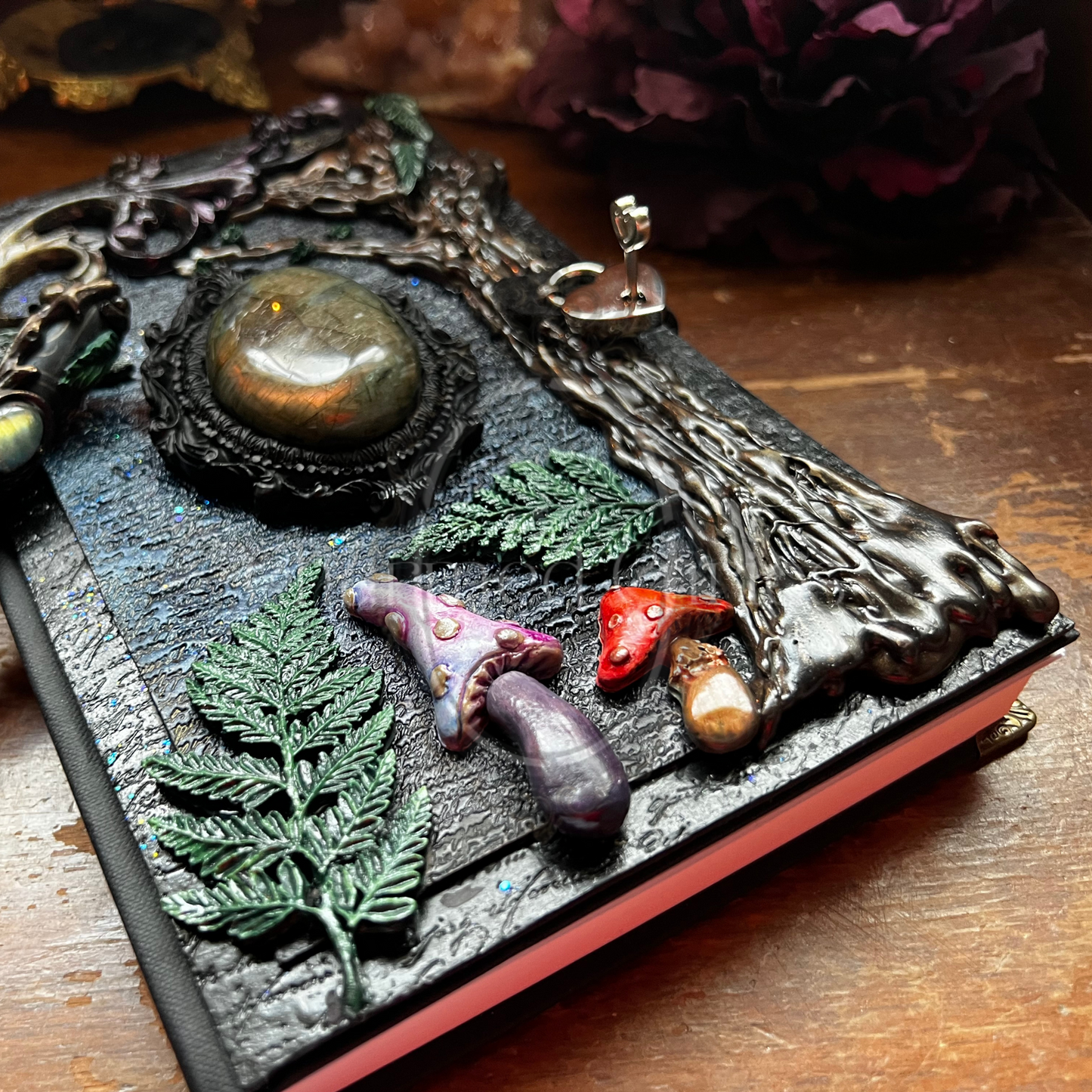 Portals Locking Journal & Pen Set- Handcrafted Hardcover Blank Book of Shadows Grimoire