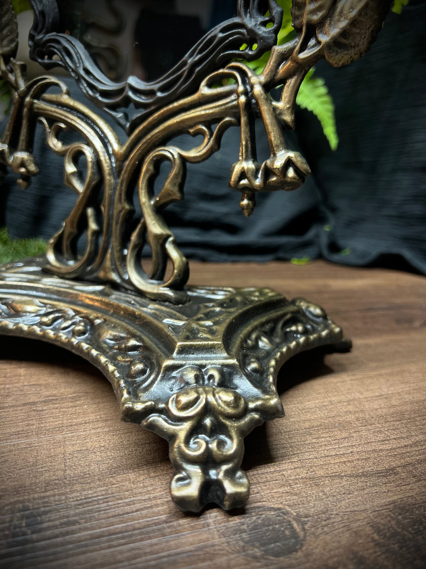 Lilith Heirloom Antique Footed Oval Divination Scrying Mirror Tabletop Shadow Work Gothic Victorian Witches Mirror MM120