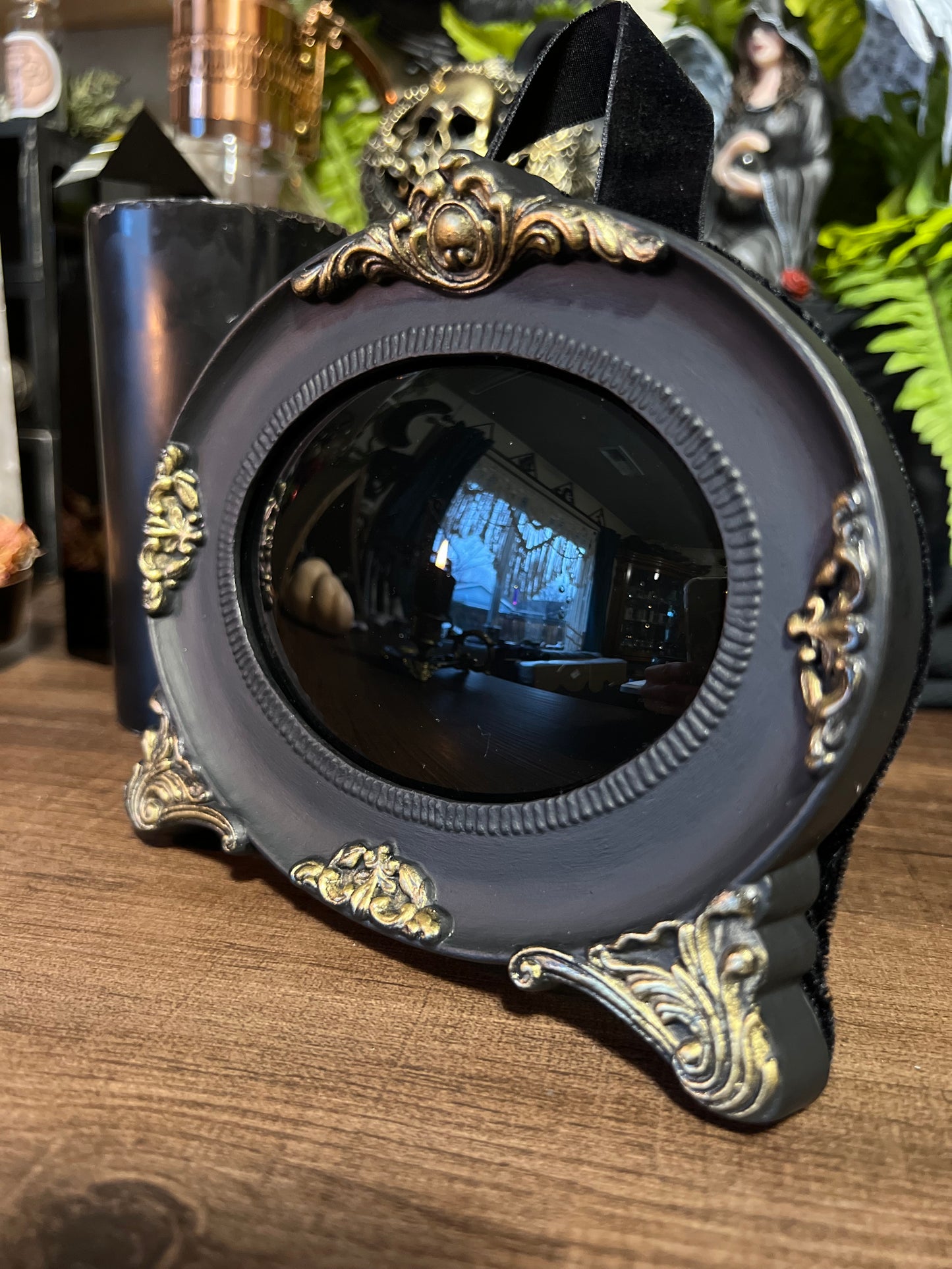 Convex Black Scrying Divination Mirror MM129