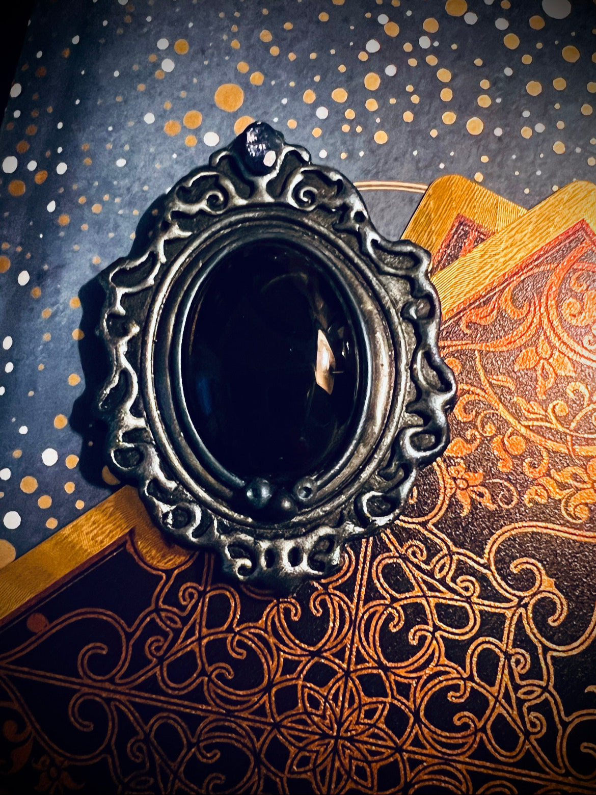Obsidian Scrying Mirror Talisman Pocket Scrying Mirror Magick Gothic Victorian Mirror MM104