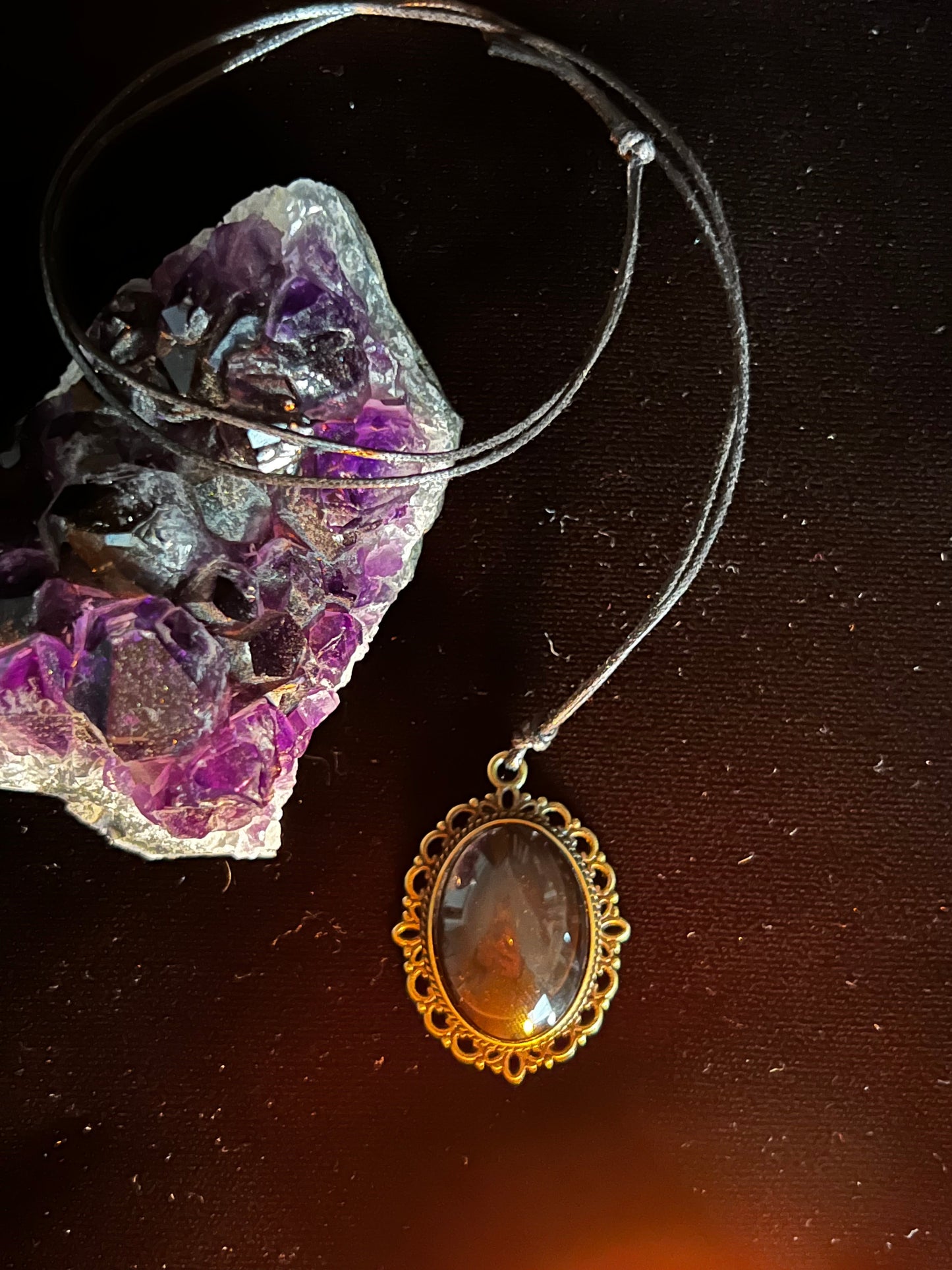 SOLD Obsidian Pendant Scrying Necklace PN10