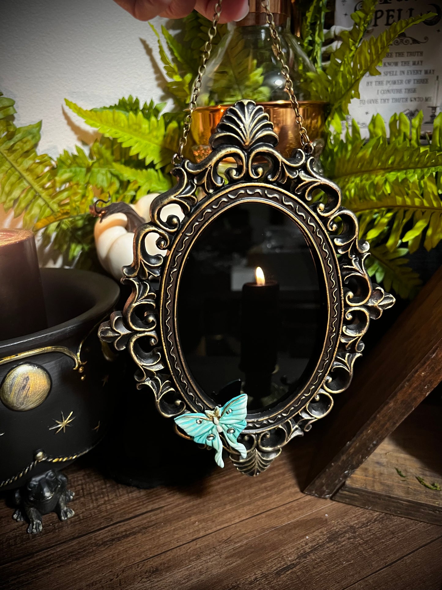 Luna Wall Hanging Scrying Mirror Enchanted Mirror Charmed Mirror MM100