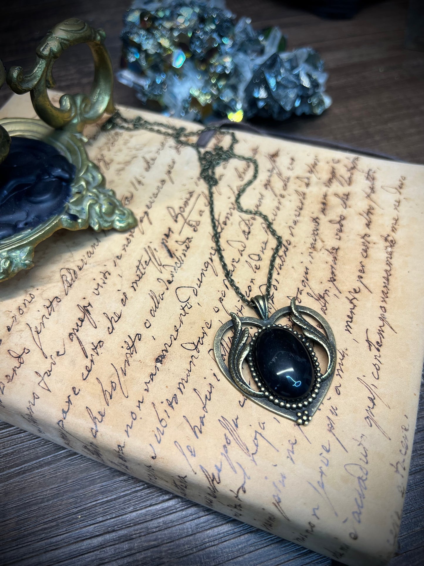 Obsidian Scrying Mirror Necklace Pendant PN38