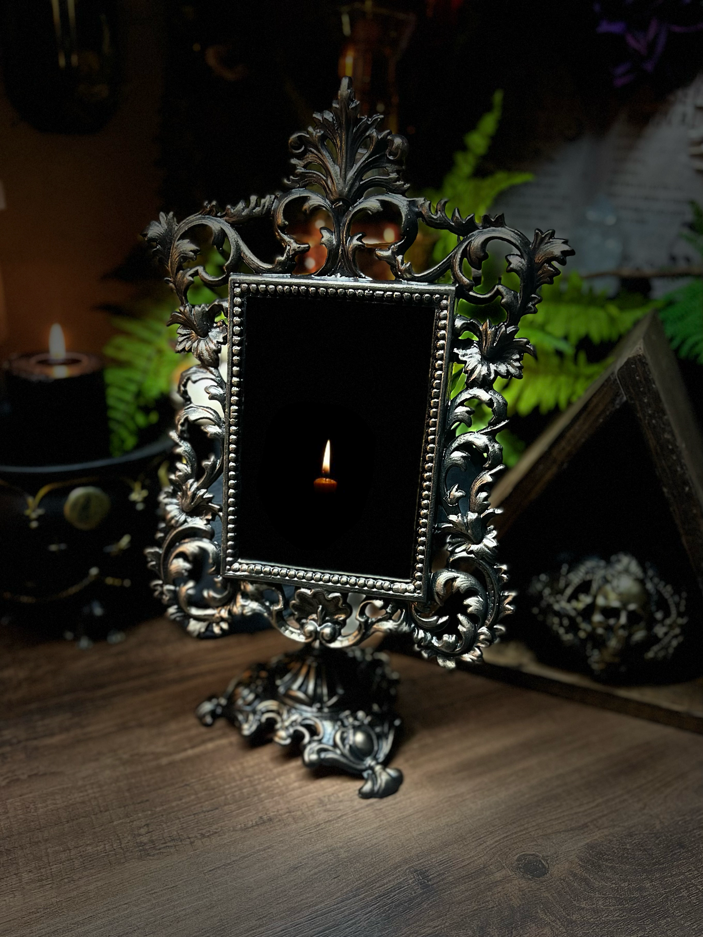 Victoria Scrying Mirror - Antique Tilt Square Glass Divination Mirror Witches Gothic Victorian Mirror MM112