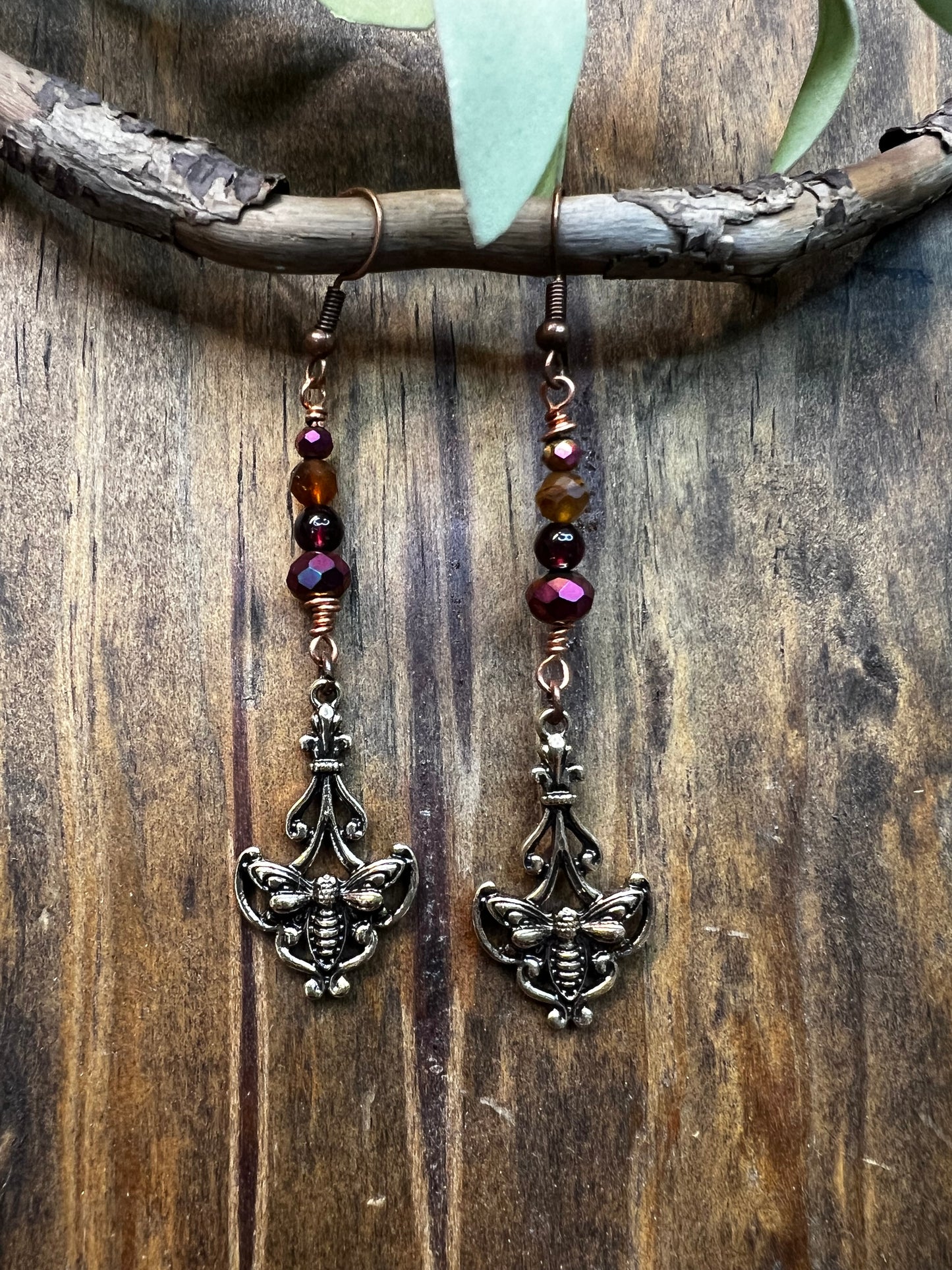 Wildfire Moth Dangle Earrings