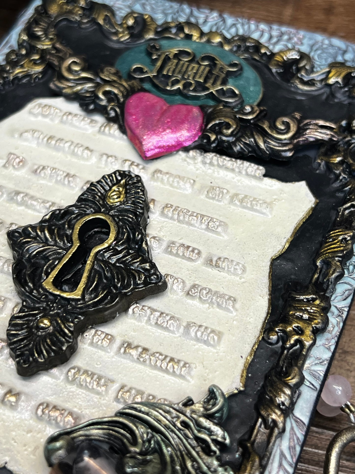 Taurus Locking Journal- Handcrafted Hardcover Blank Book of Shadows Grimoire