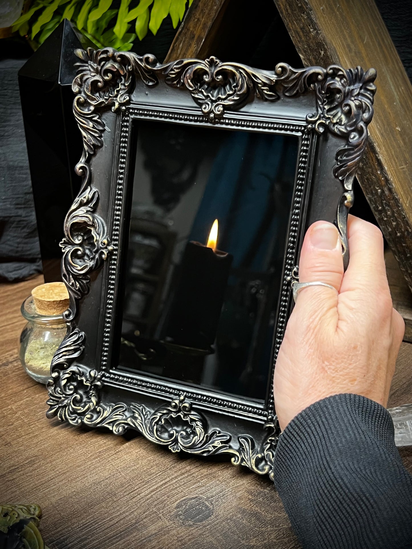 SOLD Wall Hanging Scrying Mirror Enchanted Mirror Charmed Mirror BB1294