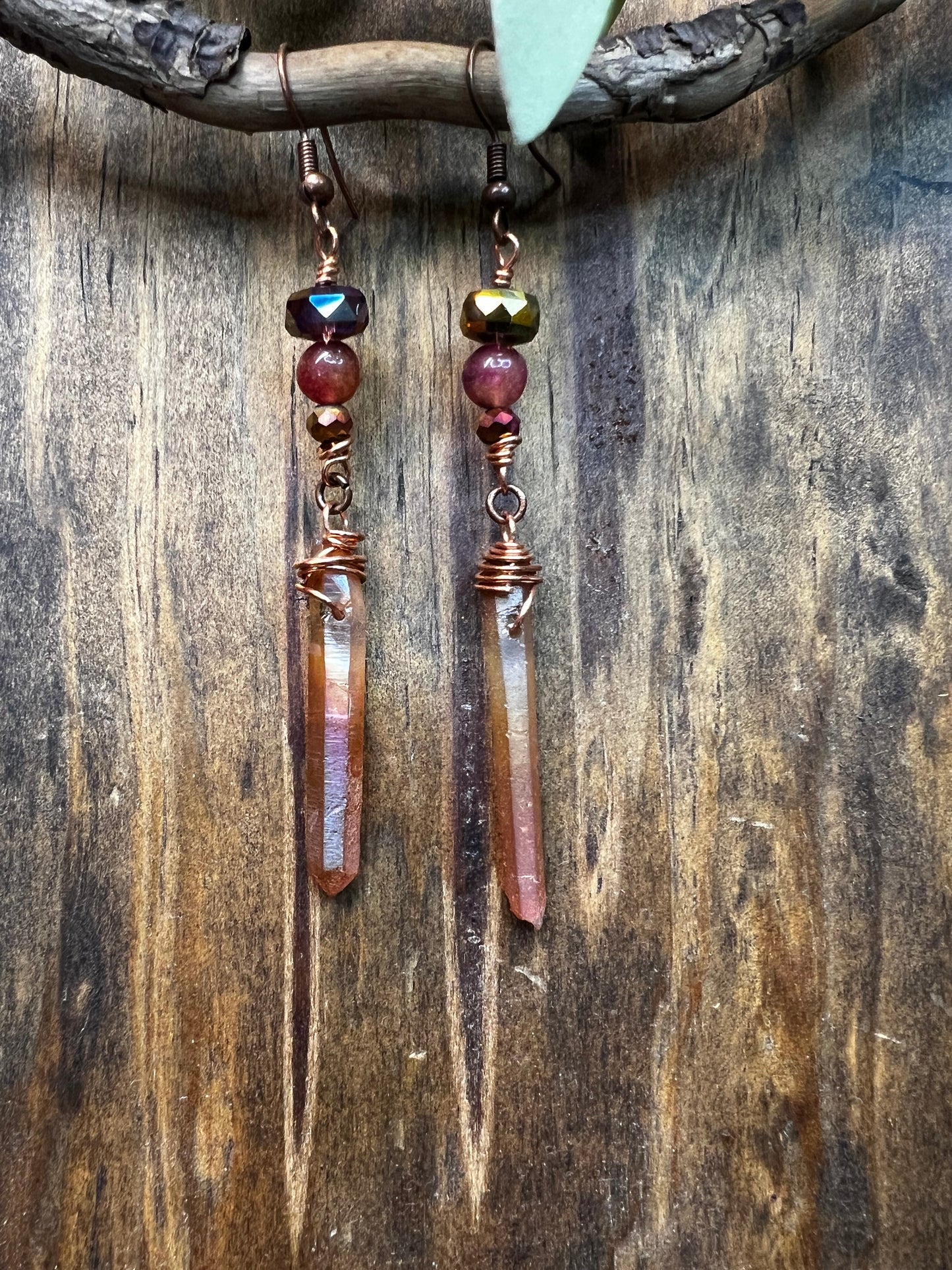 Wildfire Quartz Dangle Earrings