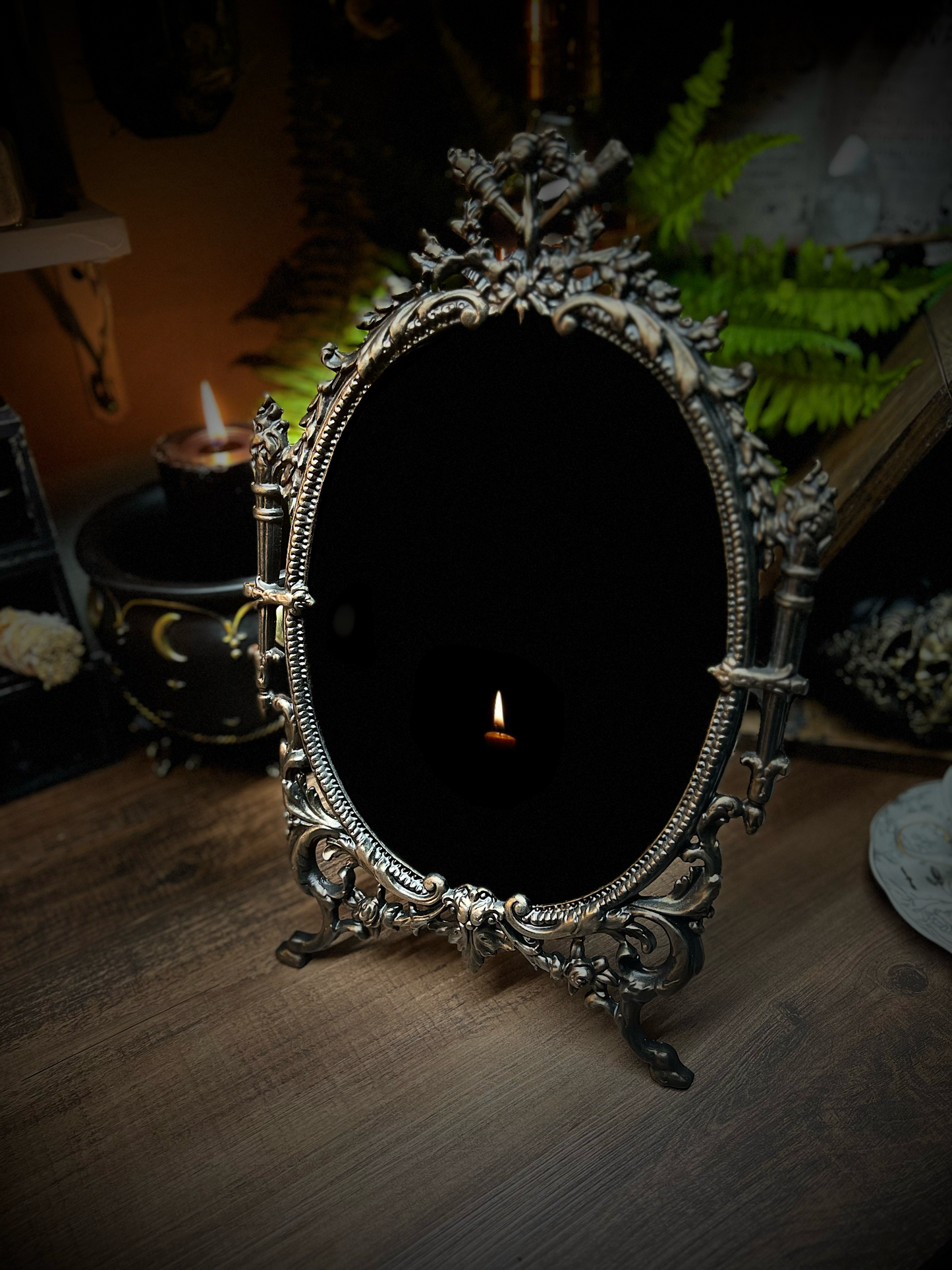 Hecate’s Portal Scrying Mirror - Large Antique Glass Divination Mirror Shadow Work Witches Gothic Victorian Mirror MM101