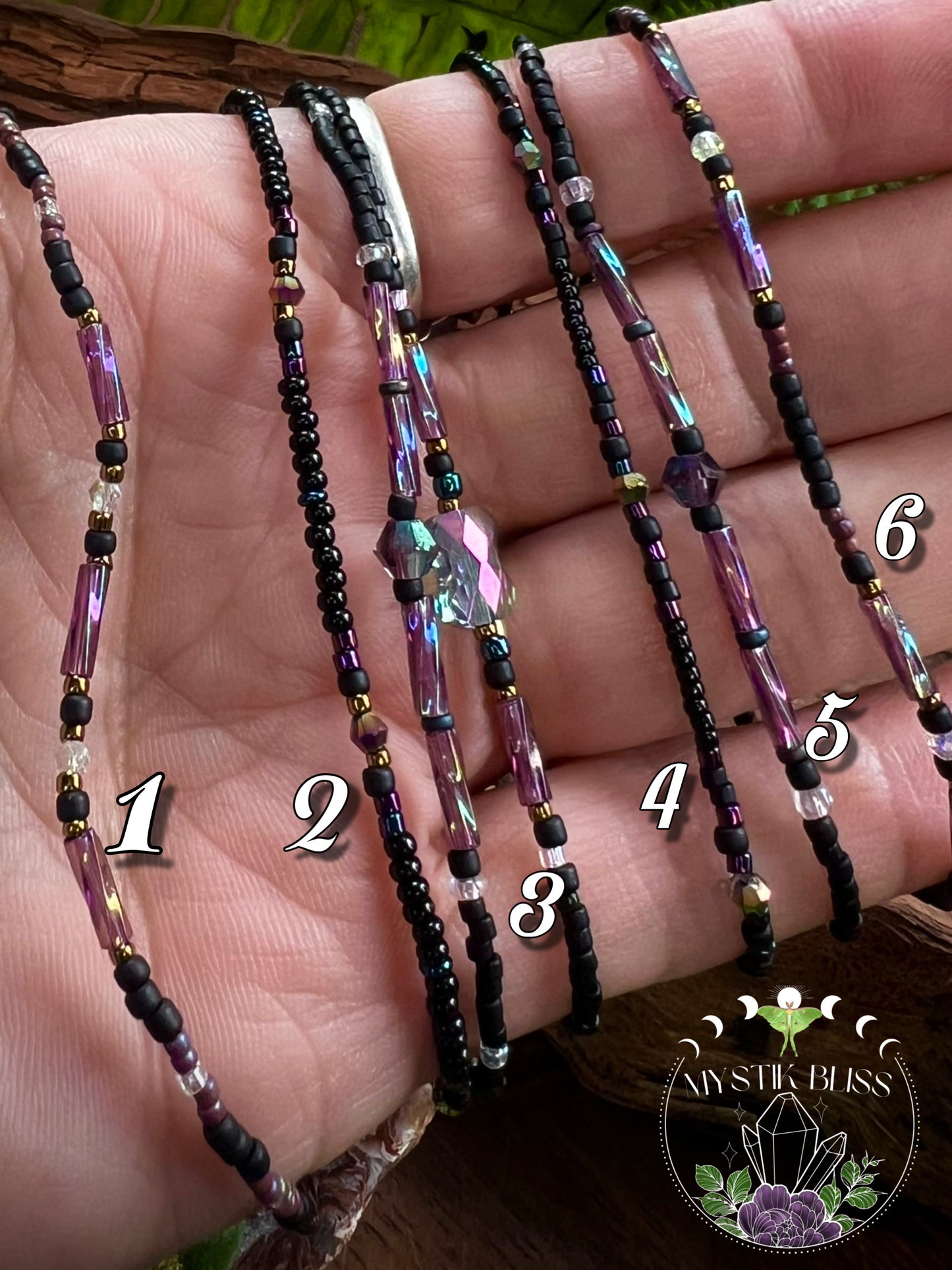 Iridescent Aurora Crystal Stacking Stretch Bracelets Moonlit Dreams