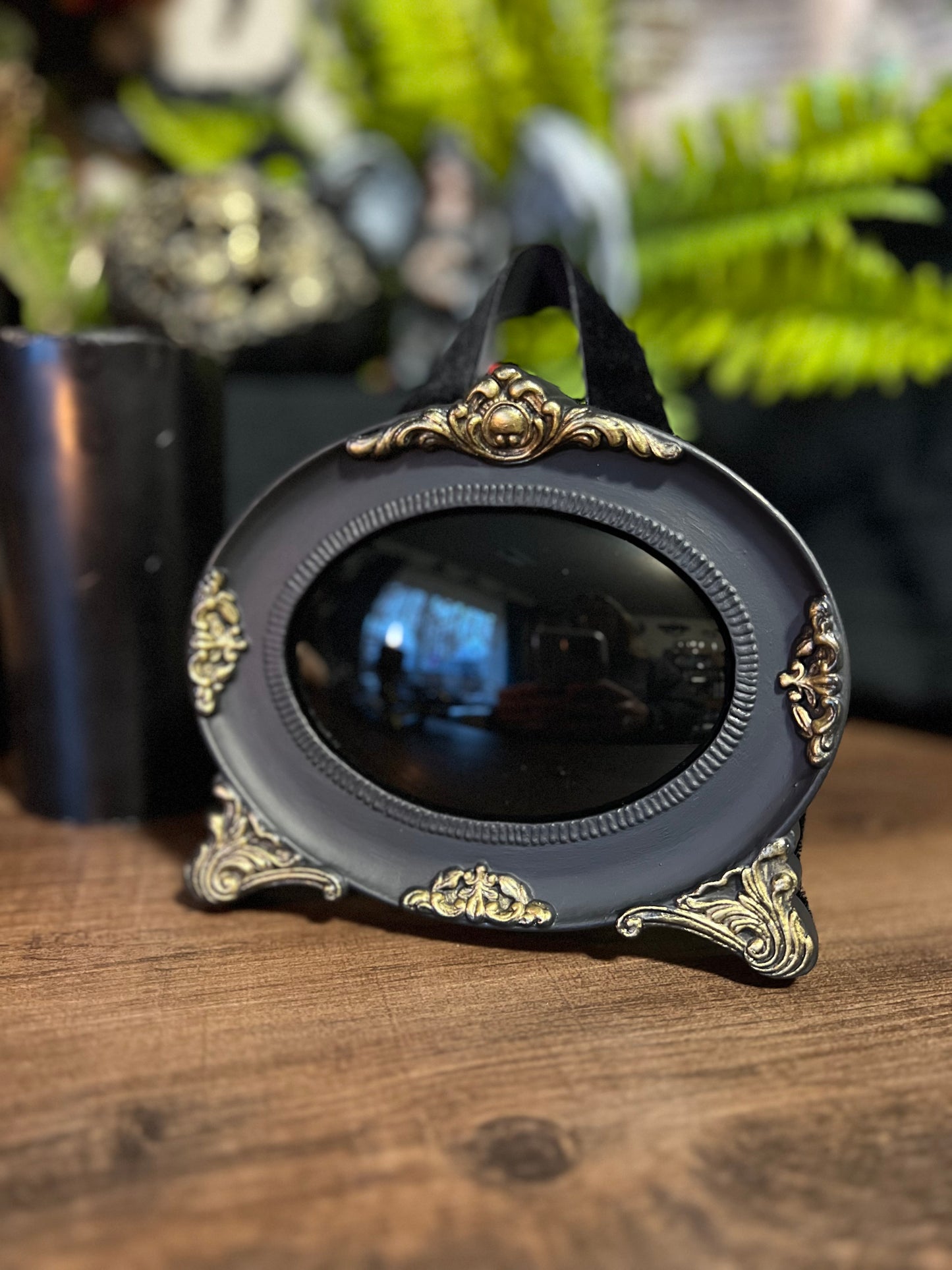 Convex Black Scrying Divination Mirror MM129