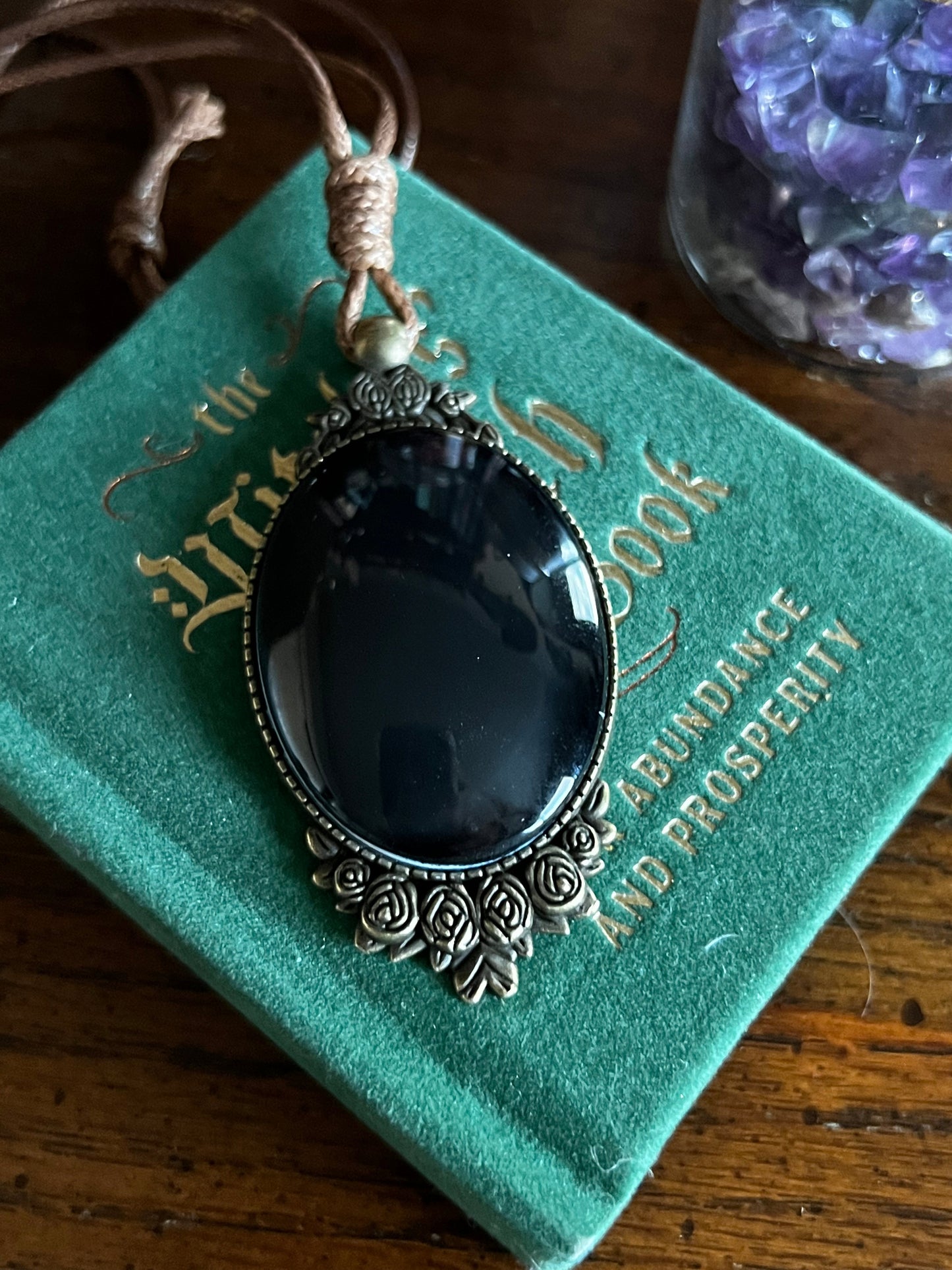 Obsidian Pendant Scrying Necklace 20” Chain PN5