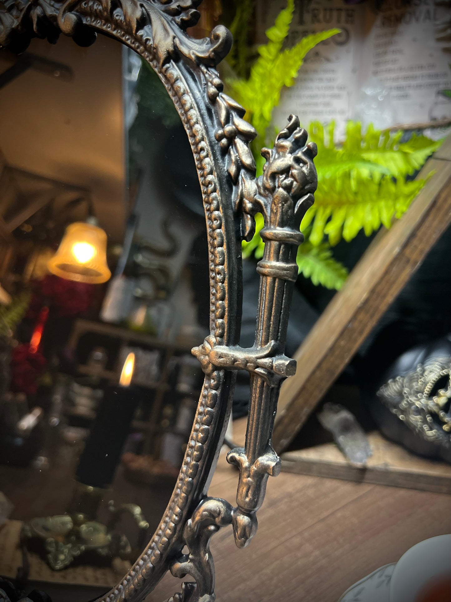 Hecate’s Portal Scrying Mirror - Large Antique Glass Divination Mirror Shadow Work Witches Gothic Victorian Mirror MM101
