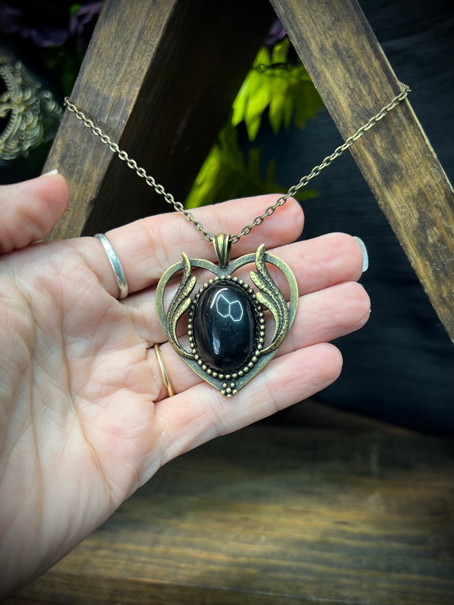 Obsidian Scrying Mirror Necklace Pendant PN38