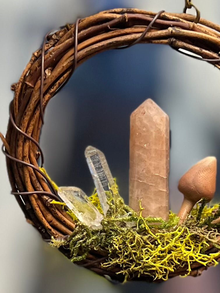 Crystal Moss Sunstone Wreath