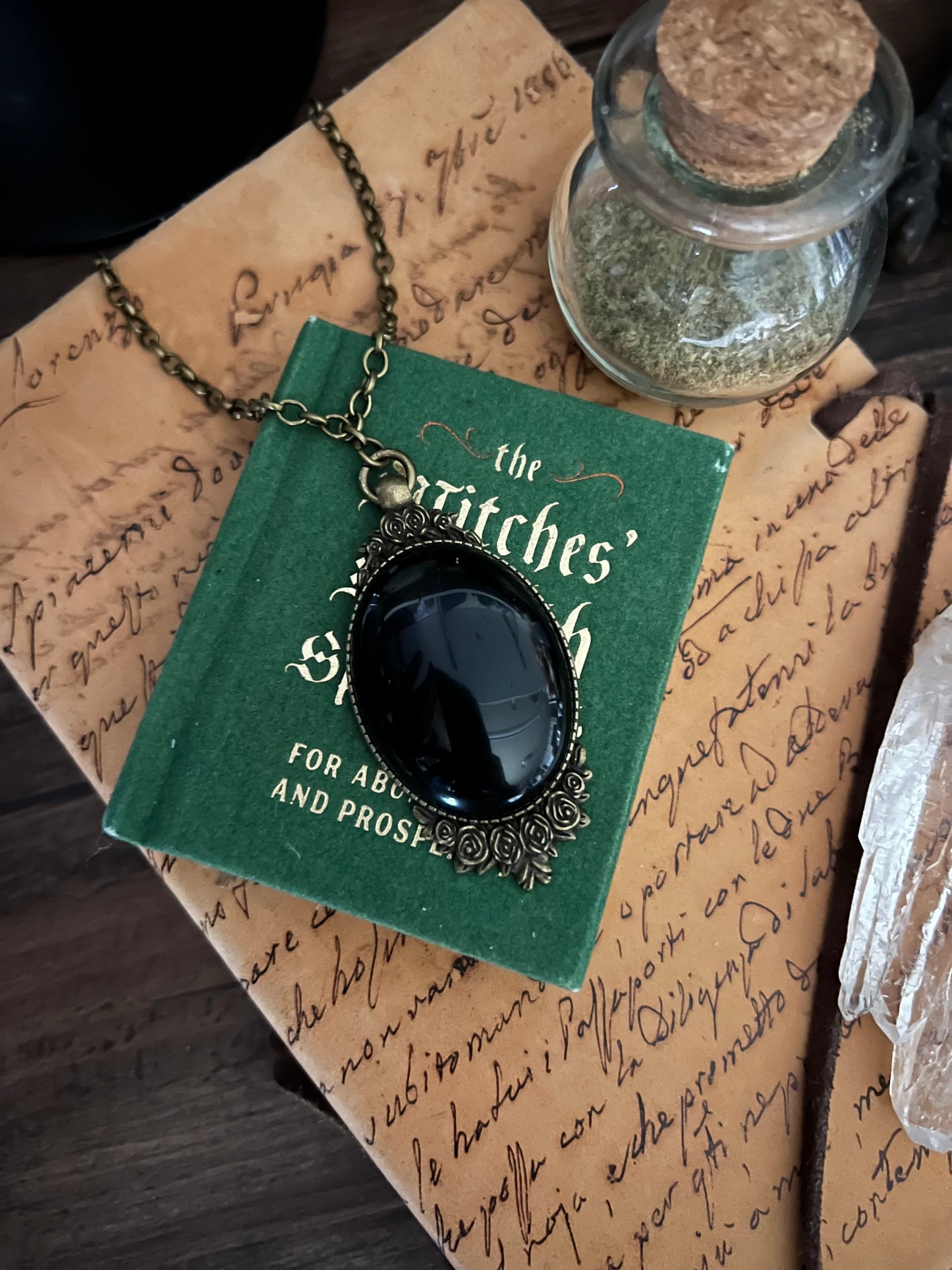Obsidian Pendant Scrying Necklace 20” Chain PN5