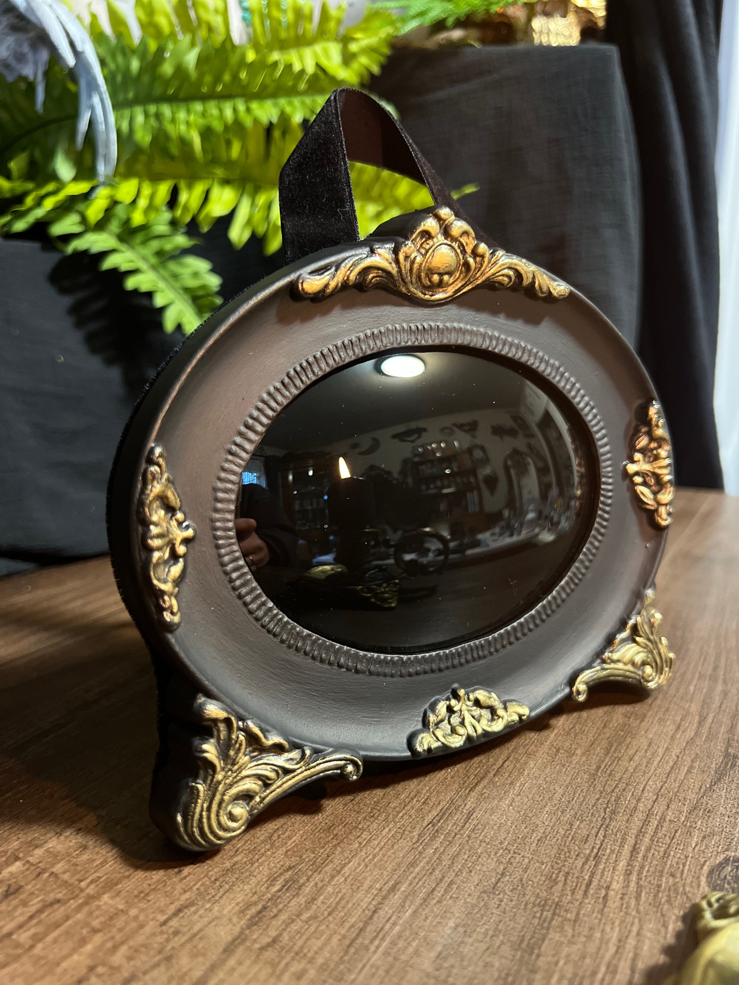Convex Black Scrying Divination Mirror MM129