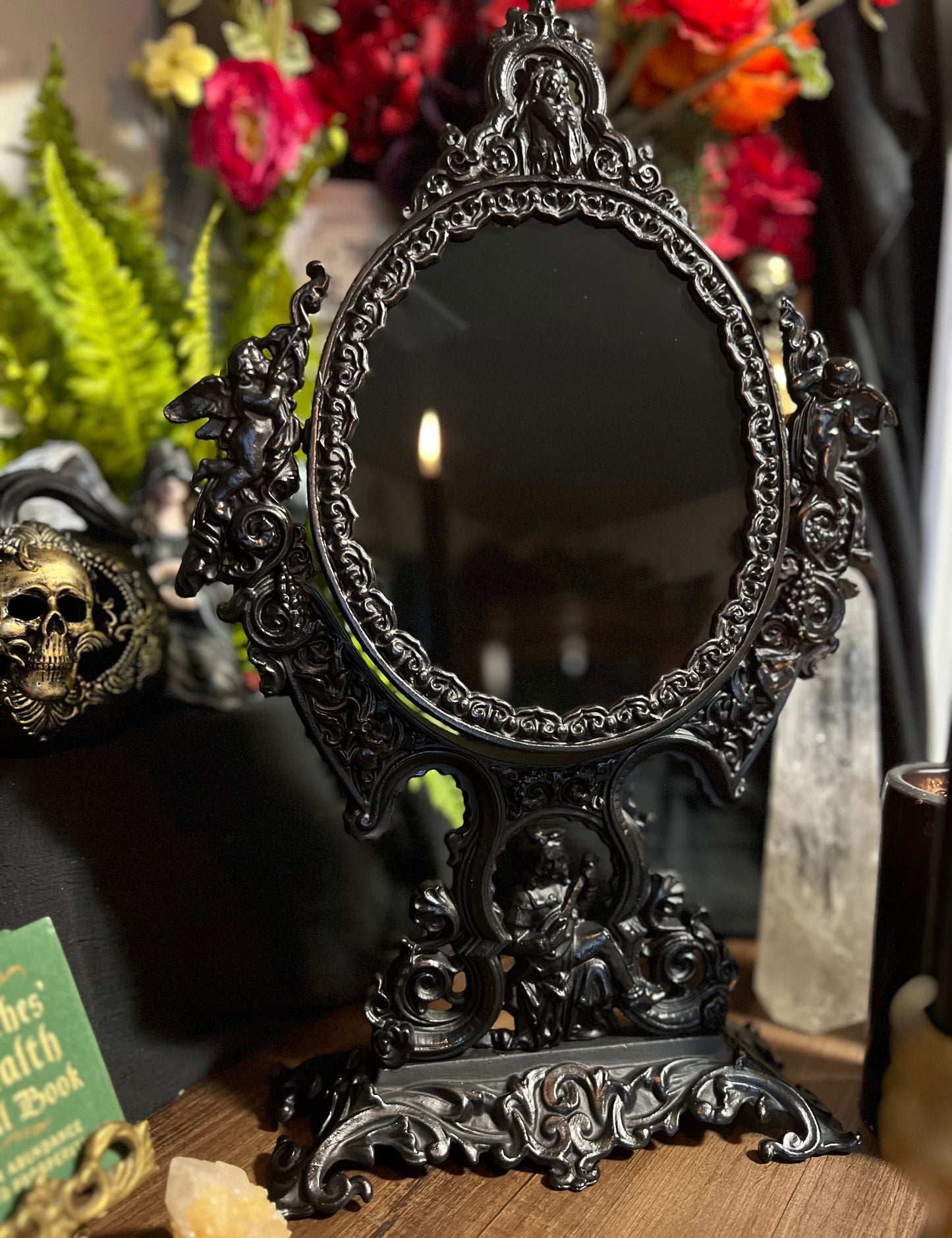 Oracle - Heirloom Black Scrying Divination Mirror MM130