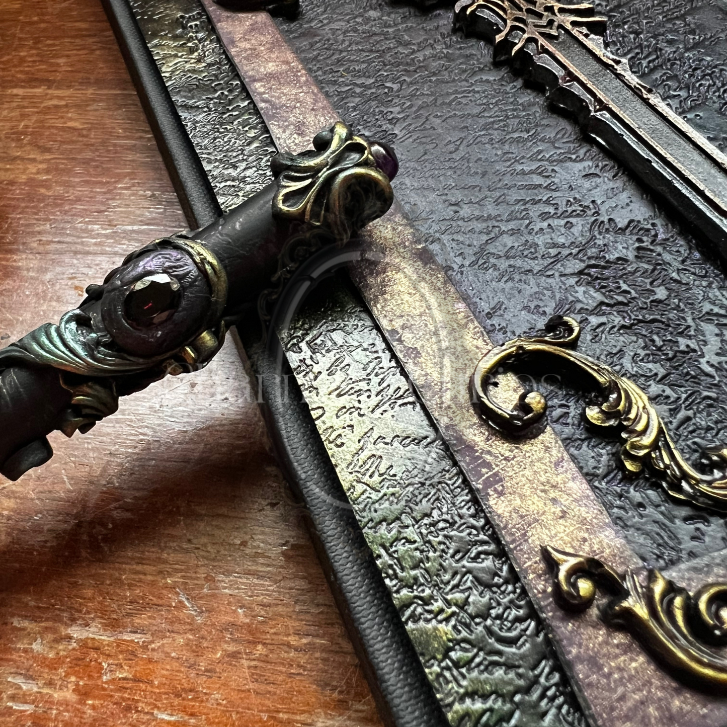 Queen of swords Journal & Pen Set- Handcrafted Hardcover Blank Book of Shadows Grimoire