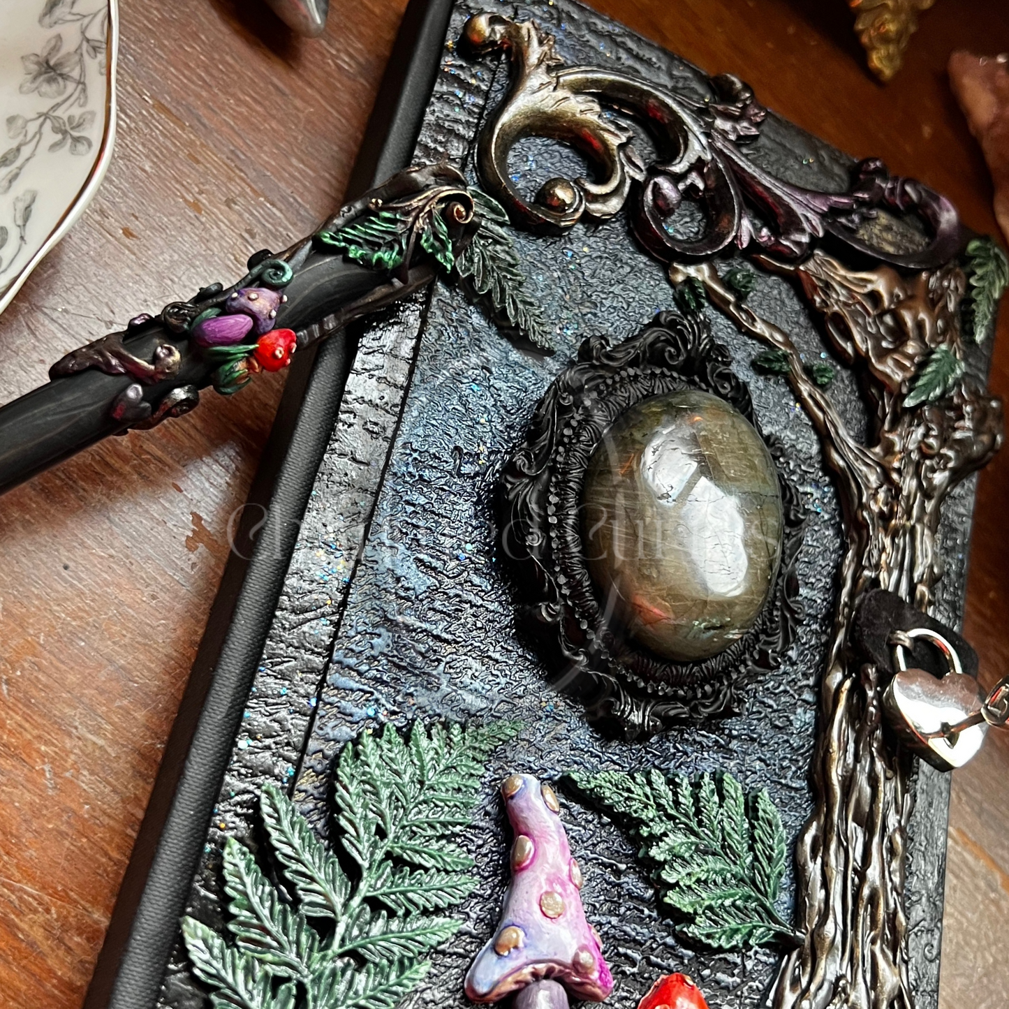 Portals Locking Journal & Pen Set- Handcrafted Hardcover Blank Book of Shadows Grimoire