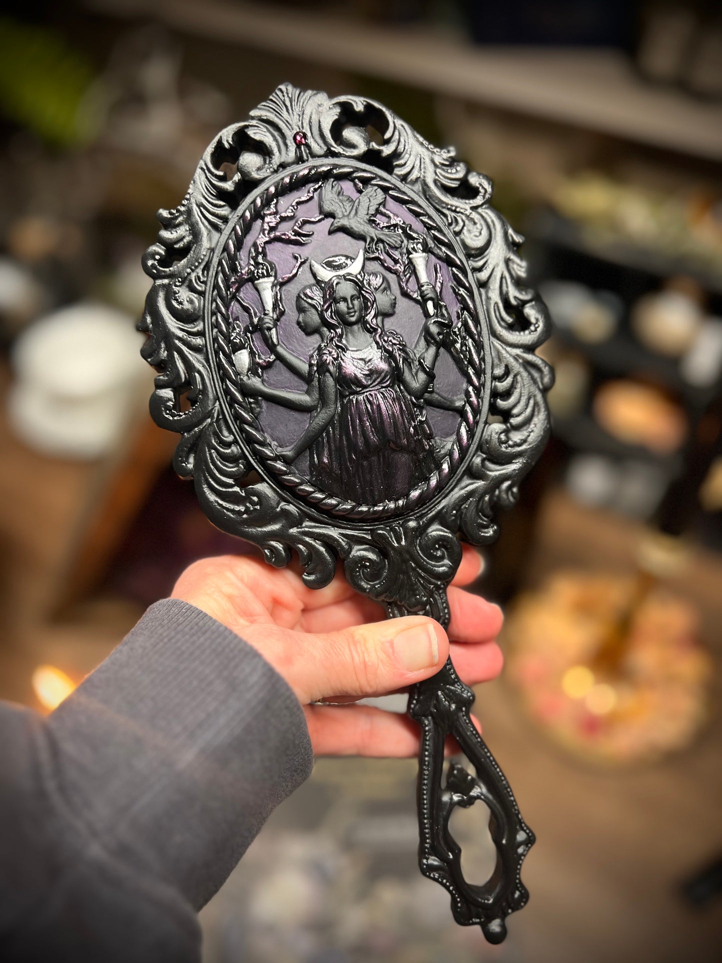 Guiding Light Hecate Handheld Divination Scrying Mirror MM119