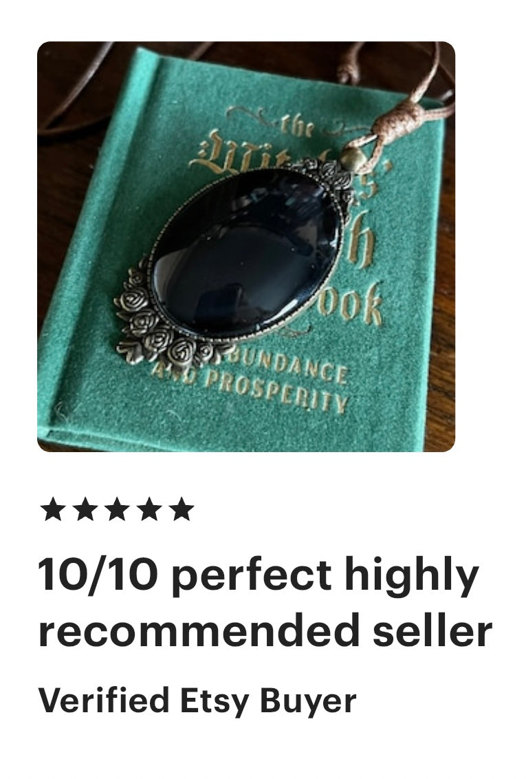 Obsidian Pendant Scrying Necklace 20” Chain PN5