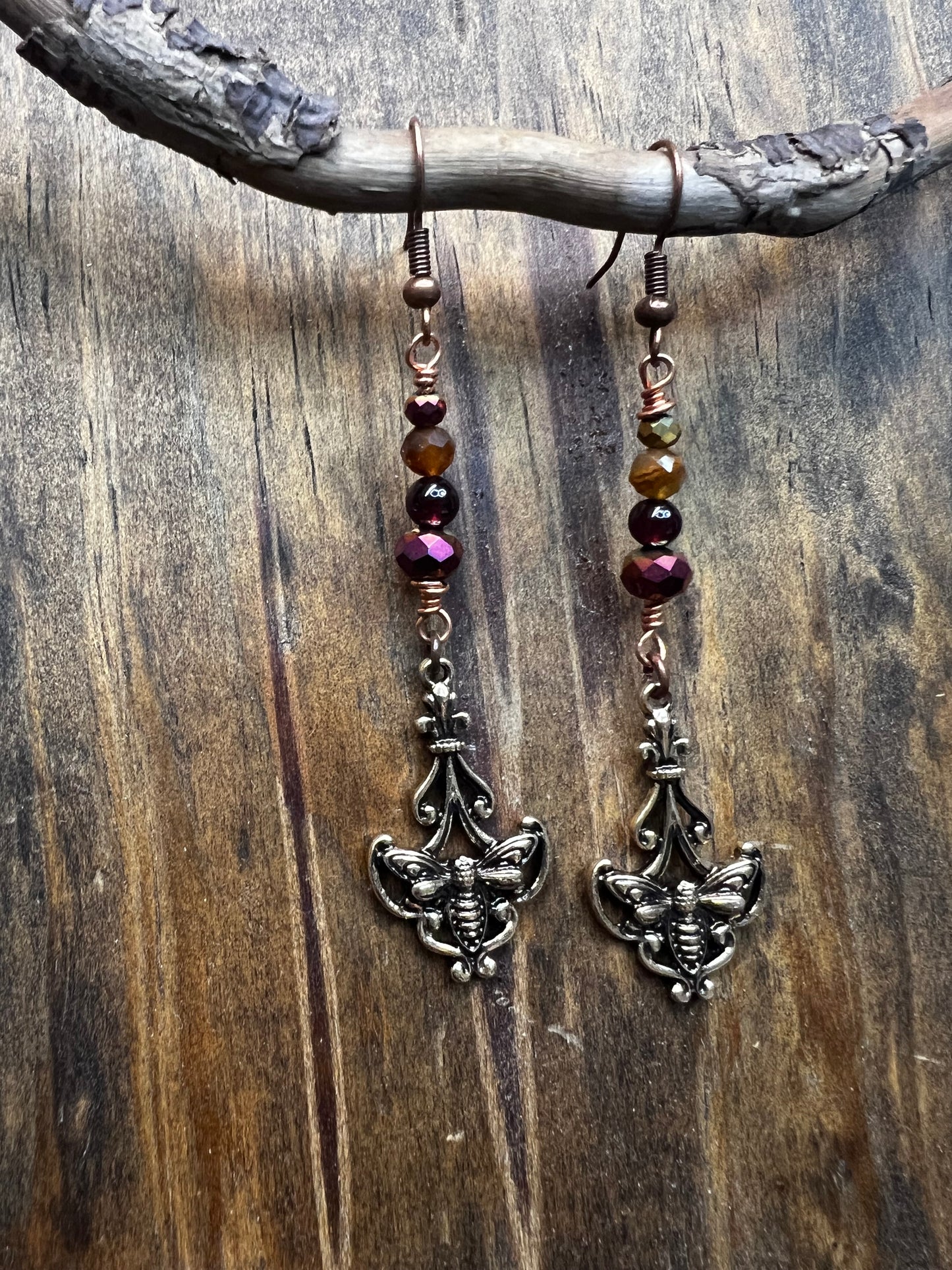 Wildfire Moth Dangle Earrings